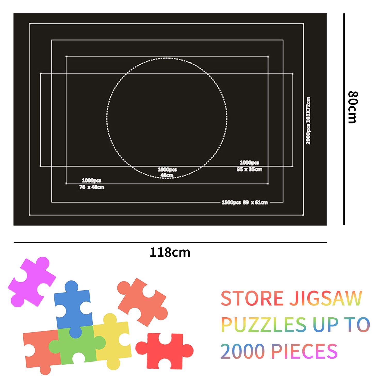 LATTCURE Puzzle Mat Roll Up - Large Felt Puzzle Storage Mat for 1000, 1500, 2000 Piece Puzzles - Portable Foldable Puzzle Saver for Adults & Kids - Perfect for Game Nights, Travel & Home Organization