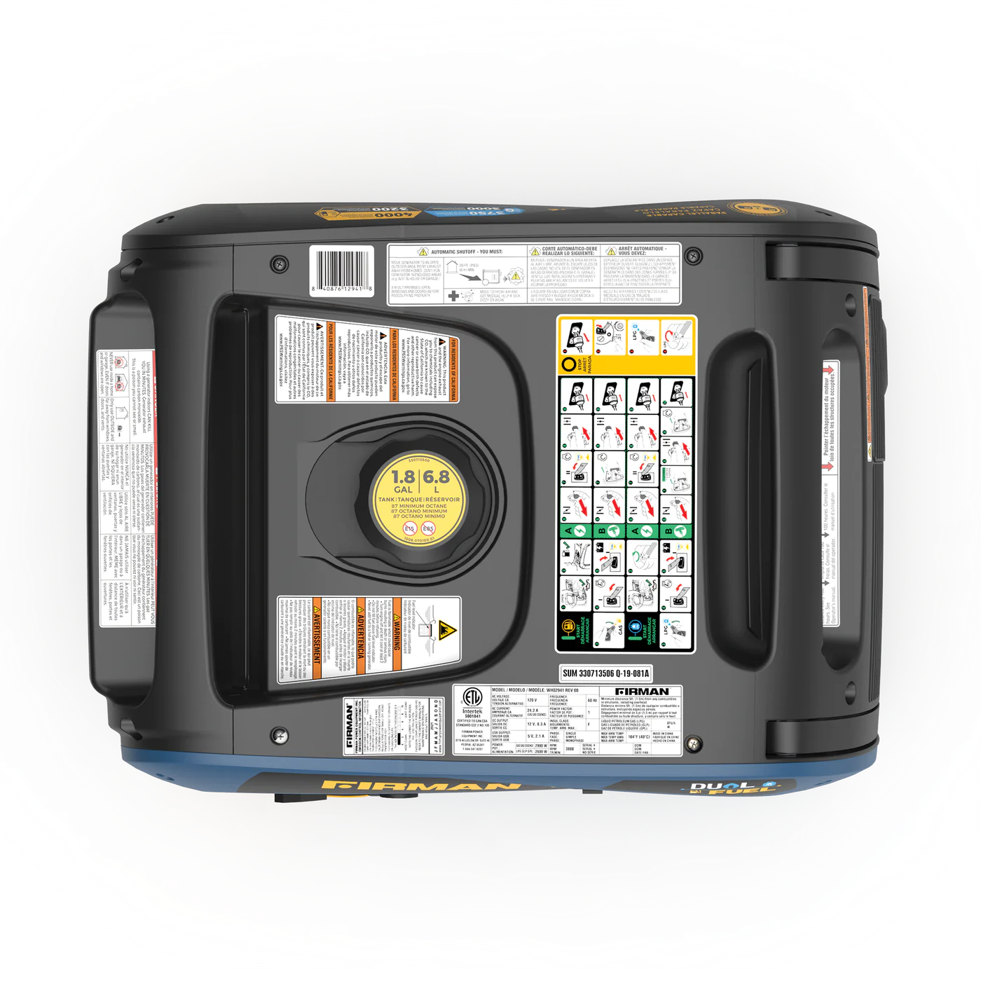 Firman WH03242 3200W/4000W Dual Fuel Inverter Generator - Gas & Propane Powered, 30 Amp, Low THD, Parallel Ready, Electric Start - Perfect for Camping, RV Trips, and Emergency Power Backup
