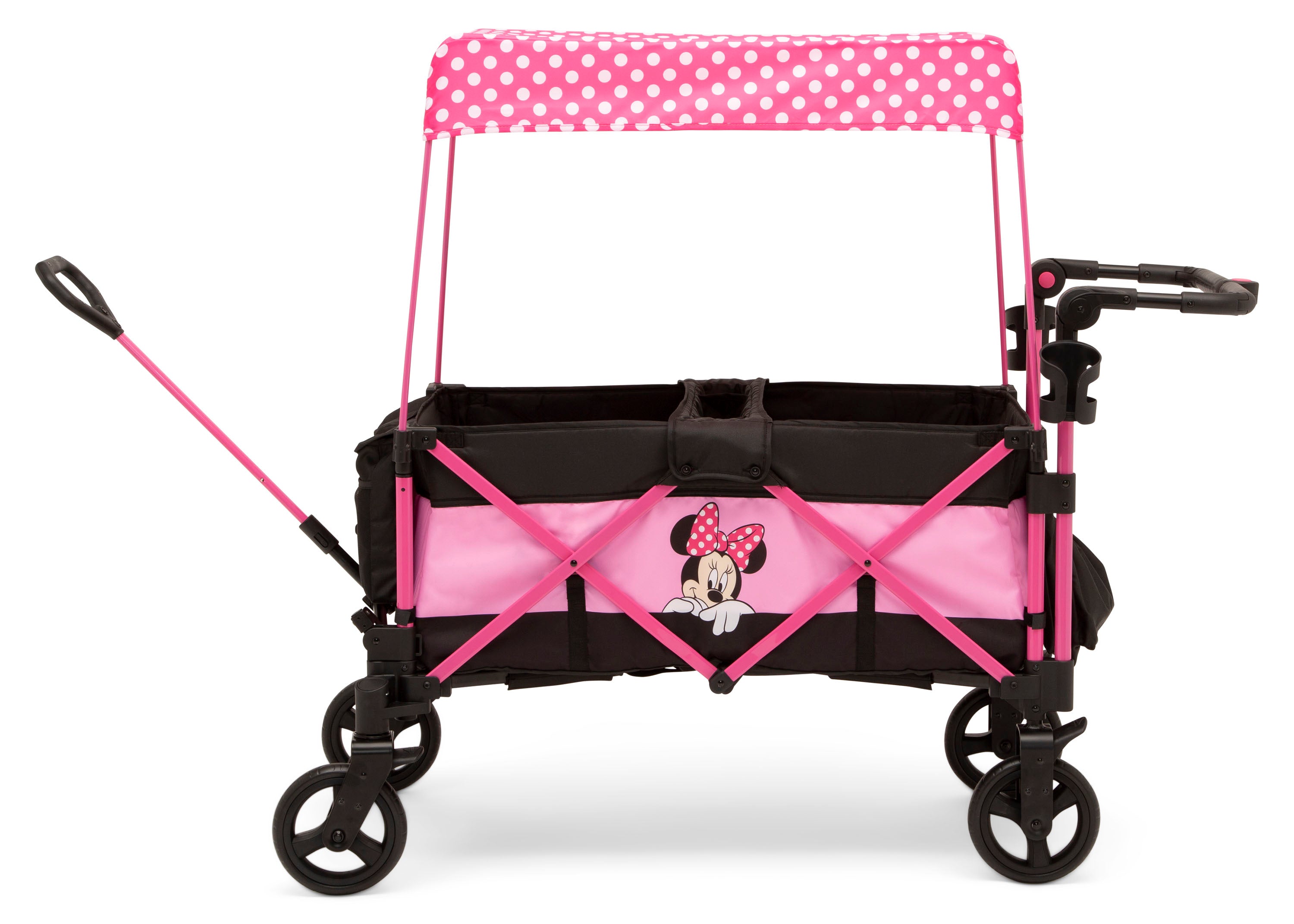 Disney Minnie Mouse Stroller Wagon for Kids - Lightweight Foldable Baby Stroller with Canopy - Perfect for Park Outings, Shopping & Travel