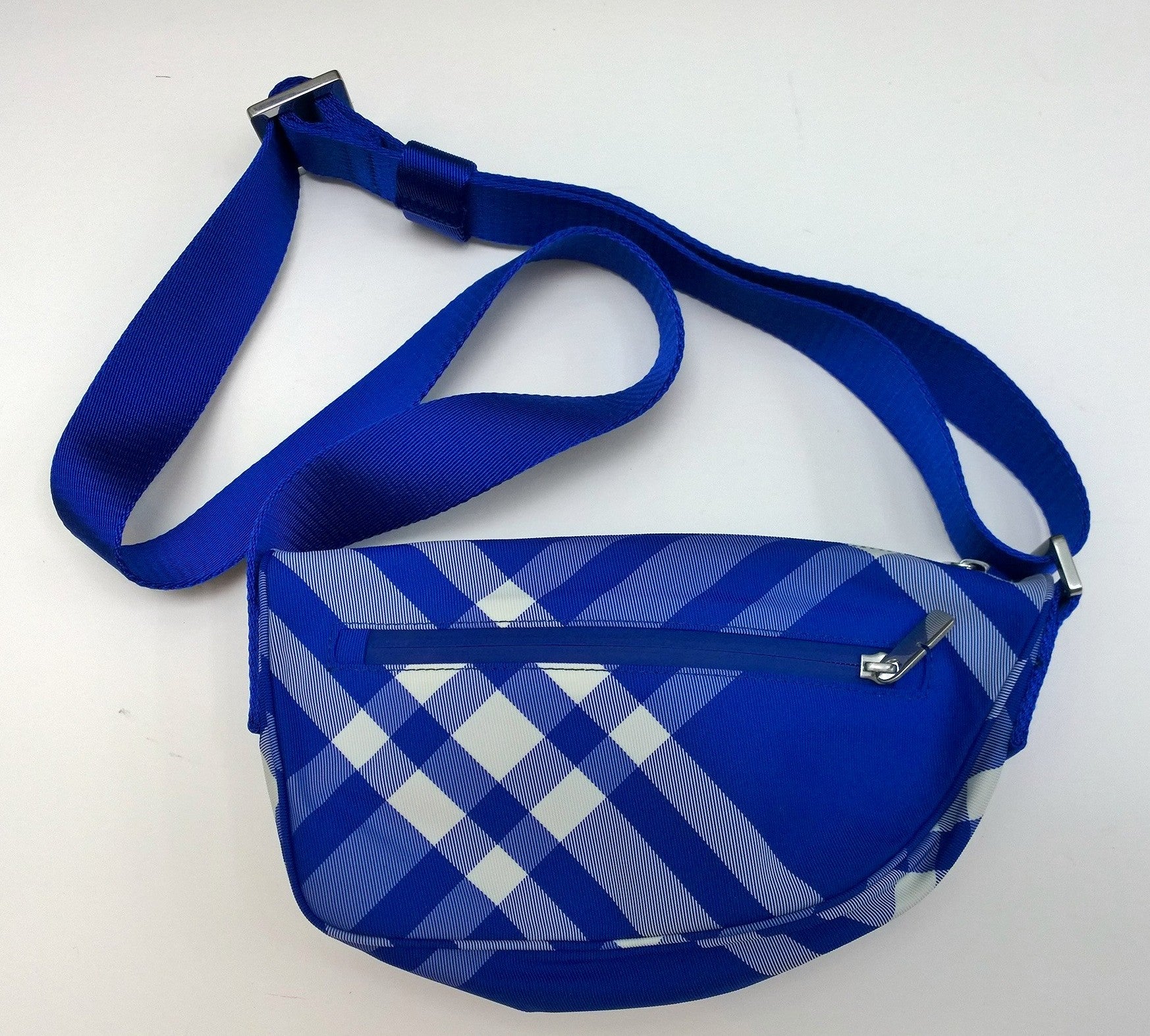Burberry Shield Blue Check Belt Bag Small - Stylish Crossbody Bag for Women | Perfect for Travel, Shopping & Everyday Use