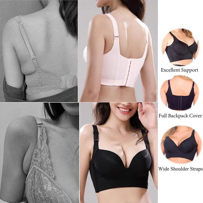 Geibiu Filifit Sculpting Uplift Bra for Women - Deep Cup, Full Back Coverage Sports Bra that Hides Back Fat - Perfect for Yoga, Gym & Everyday Comfort