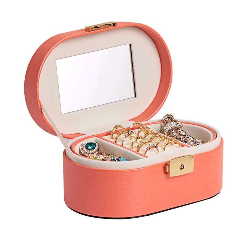 KeZaiZHe Small Mini Jewelry Organizer Box - Portable Jewelry Storage Bag & Display Case for Women, Girls - Perfect for Necklaces, Earrings, Rings - Ideal Mother's Day & Birthday Gift - Great for Travel, Home Organization & Gift Giving