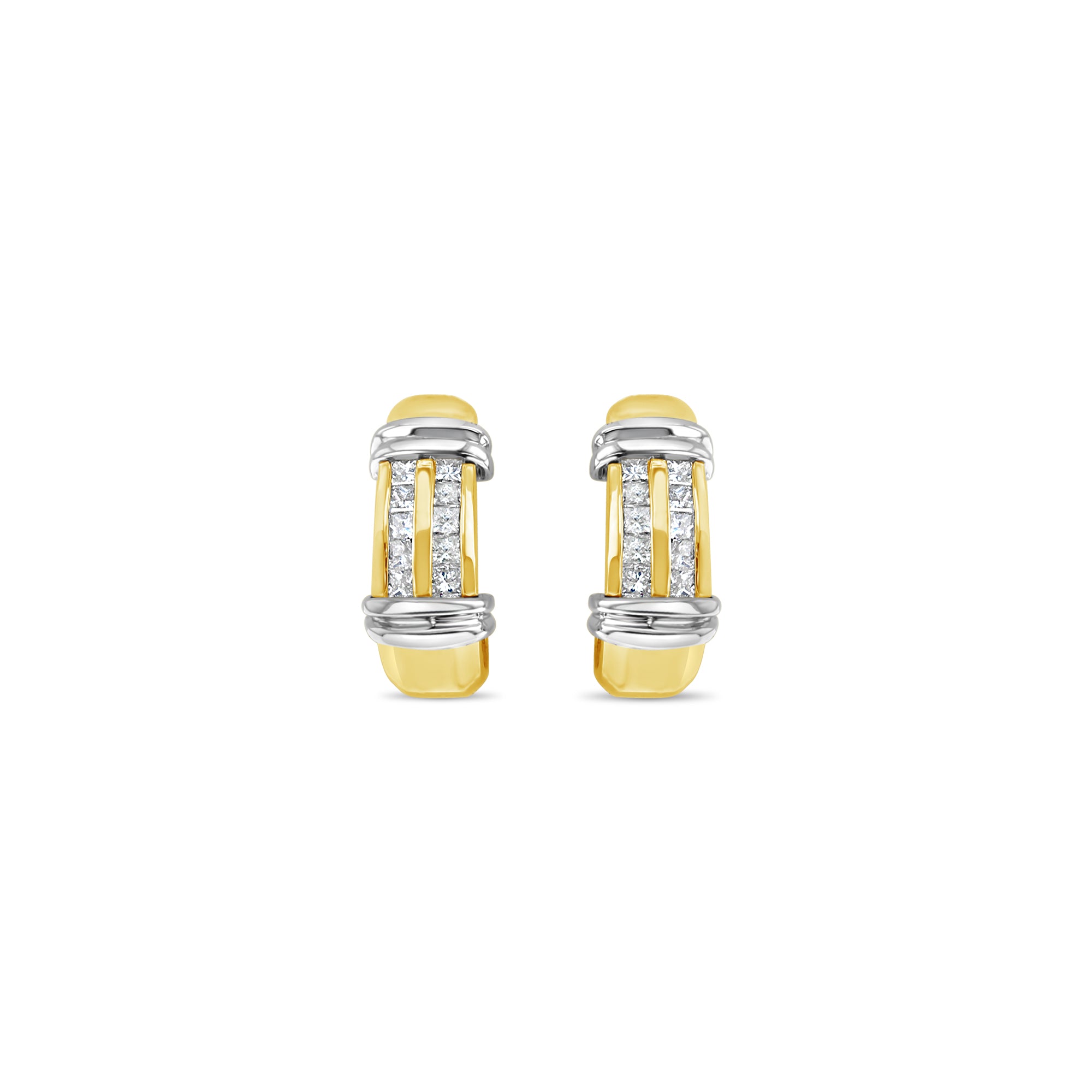 Exquisite Double Row Princess Cut Diamond Earrings for Women – Perfect for Weddings, Anniversaries & Special Occasions
