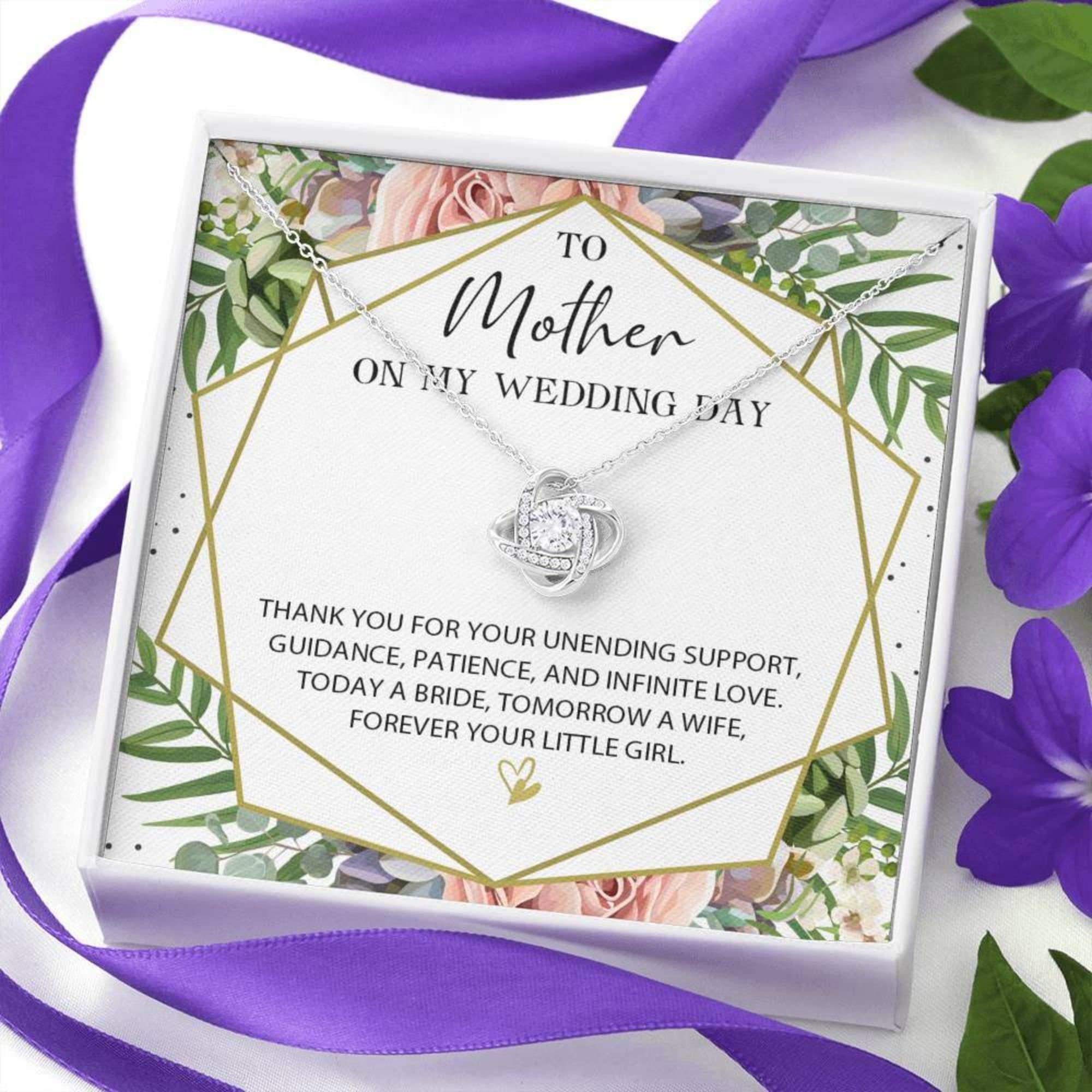 Love Knot Necklace for Mom - Elegant Wedding Gift Jewelry, Birthday Present for Mother, Unique Thank You Gift with Heart Pendant | Perfect for Weddings, Anniversaries & Special Occasions