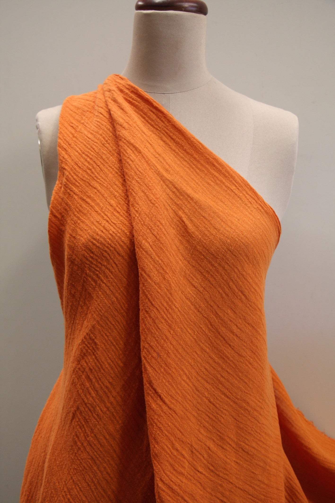 Stylish Burnt Orange Crinkle Linen Fabric - Perfect for Home Decor, DIY Crafts & Fashion Accessories