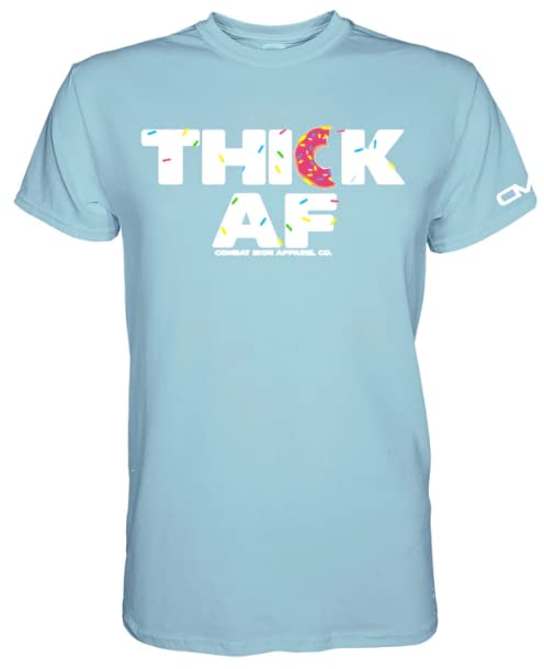 ThickAF Sprinkled Donut Edition Men's Graphic T-Shirt - Funny Cotton Tee Shirt for Dad Gifts - Made in USA Short Sleeve Casual Tops - Perfect for Birthday, Father's Day & Donut Lovers
