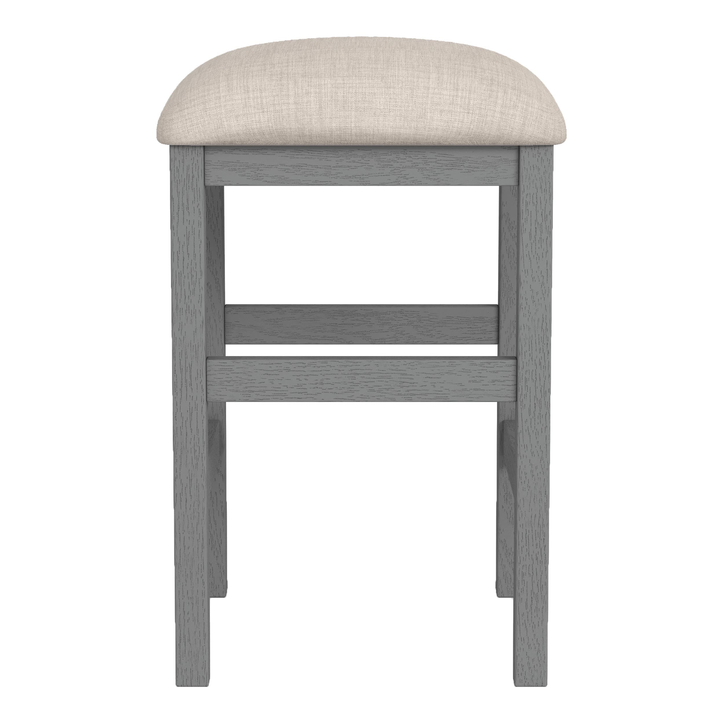 Ficus Wood Padded Counter Height Bar Stools Set of 2 - Gray Modern Kitchen Island Stools for Dining Room, Breakfast Nook & Home Bar