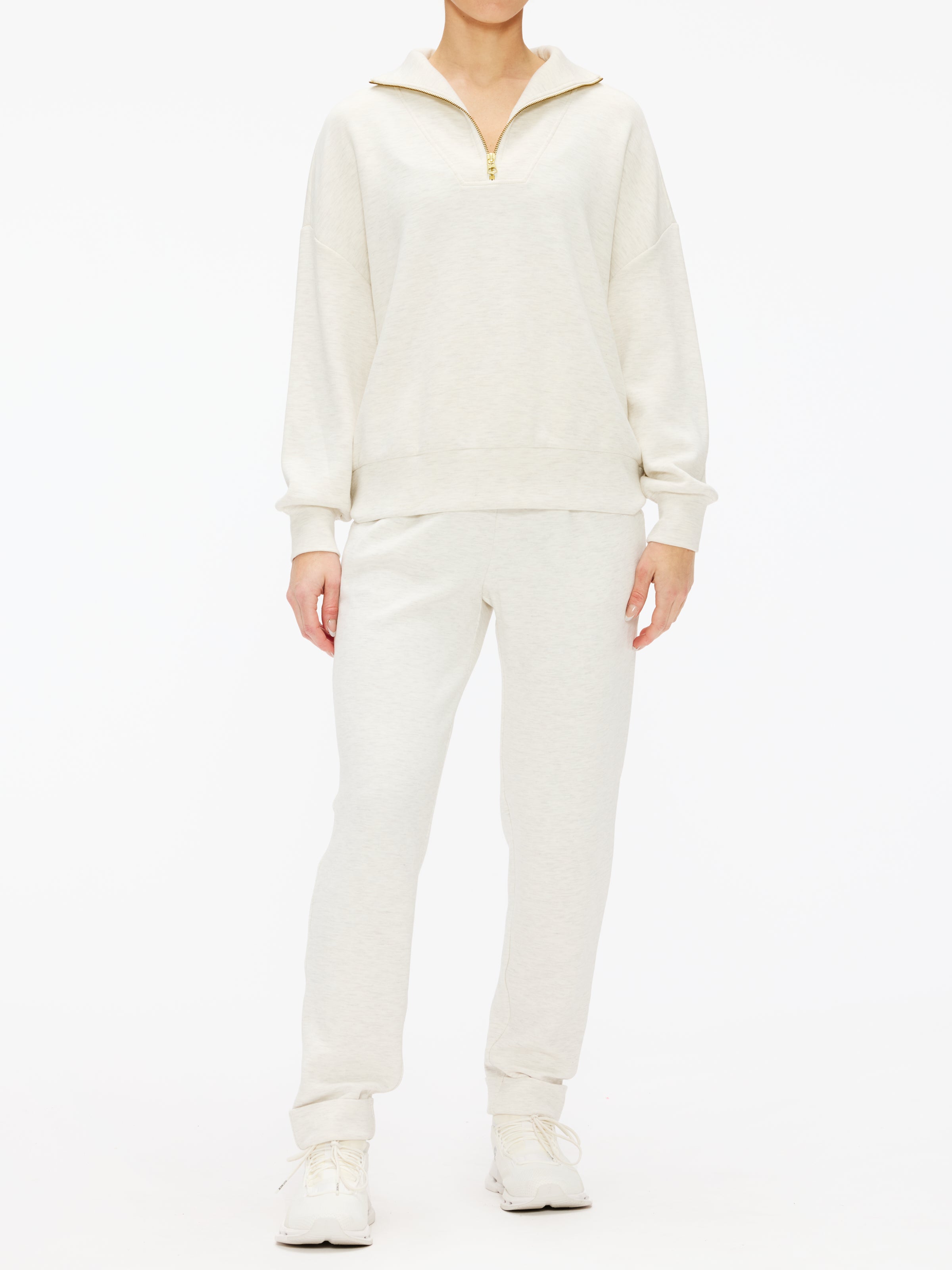 Varley Hawley Half Zip Sweatshirt for Women - Soft Fleece Pullover with Kangaroo Pocket - Perfect for Casual Wear, Gym & Outdoor Activities