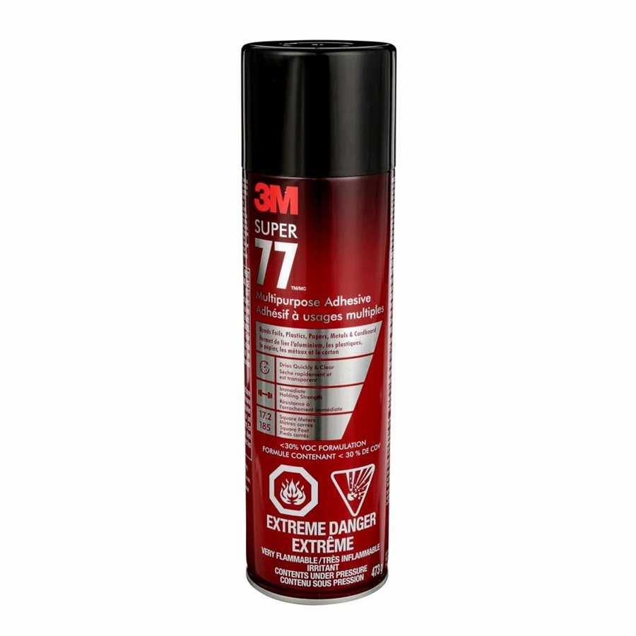 3M Super 77 Multipurpose Spray Adhesive - Strong Bonding for Crafts, Foam, Fabric & Wood - Perfect for DIY Projects, Home Repairs & School Activities