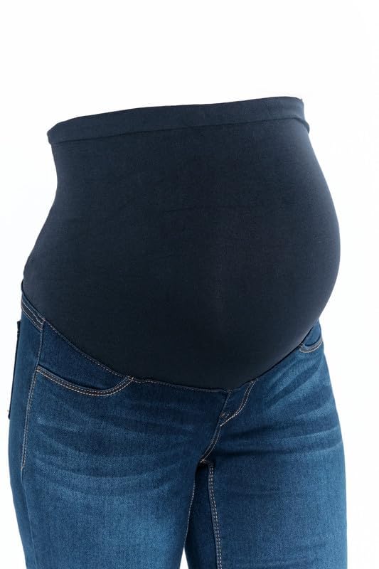 1822 Denim Ultimate Comfort Maternity Ankle Skinny Jeans with Bellyband - Stretchable Pregnancy Pants for Women | Perfect for Work, Casual Outings & Everyday Wear