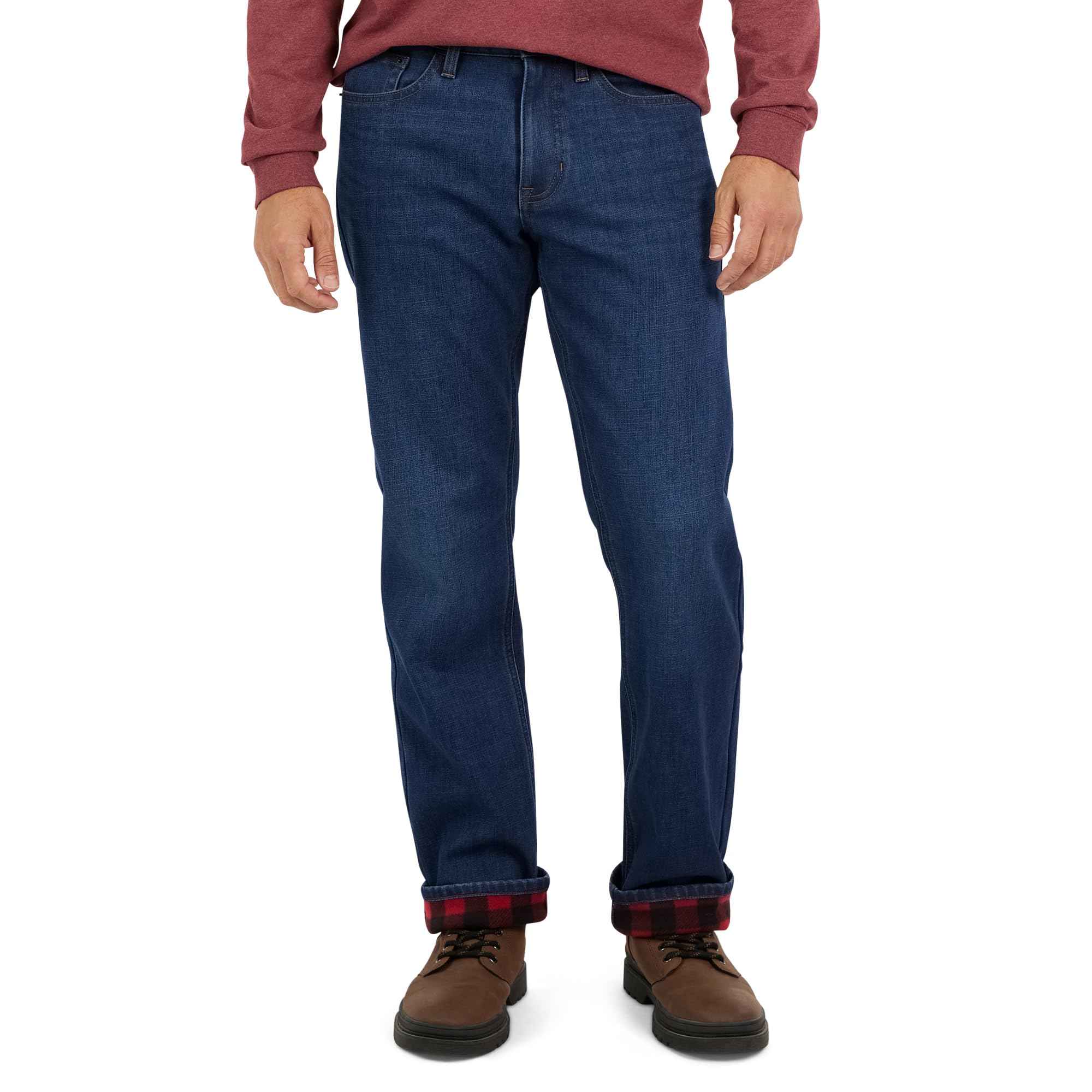 Vintage Fleece Lined Men's Jeans - Weatherproof Insulated Flannel Pants for Winter (Regular Fit) - Perfect for Outdoor Activities, Hiking & Cold Weather Work