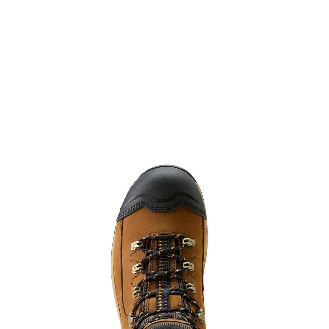 Endeavor 6-Inch Carbon Toe Waterproof Work Boots for Men - Dusted Brown Safety Shoes | Ideal for Construction, Warehouse & Outdoor Work