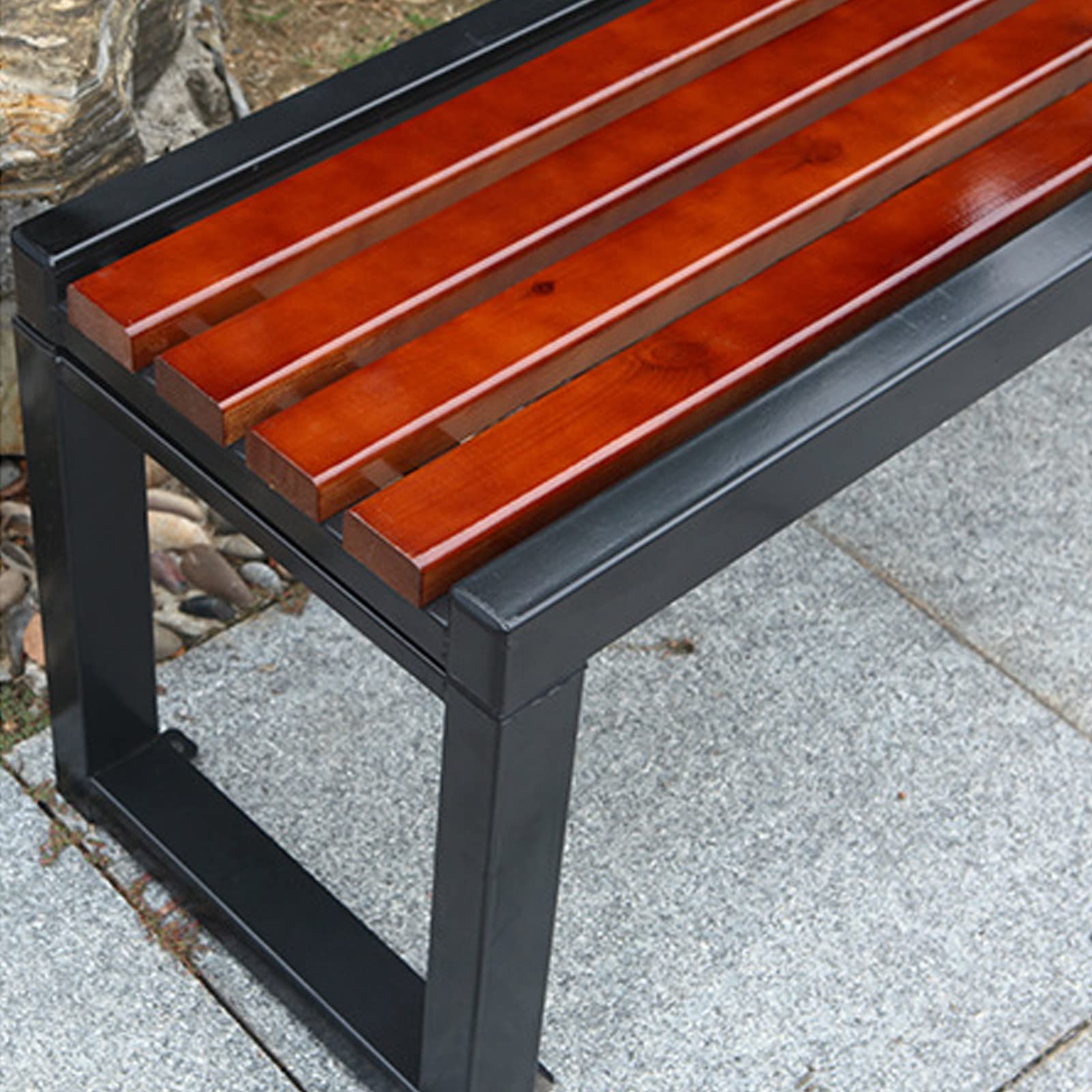 Weatherproof Outdoor Garden Bench - Durable Steel & Wood/Plastic Structure - Perfect for Backyard, Patio, Deck, Lawn & Poolside (180