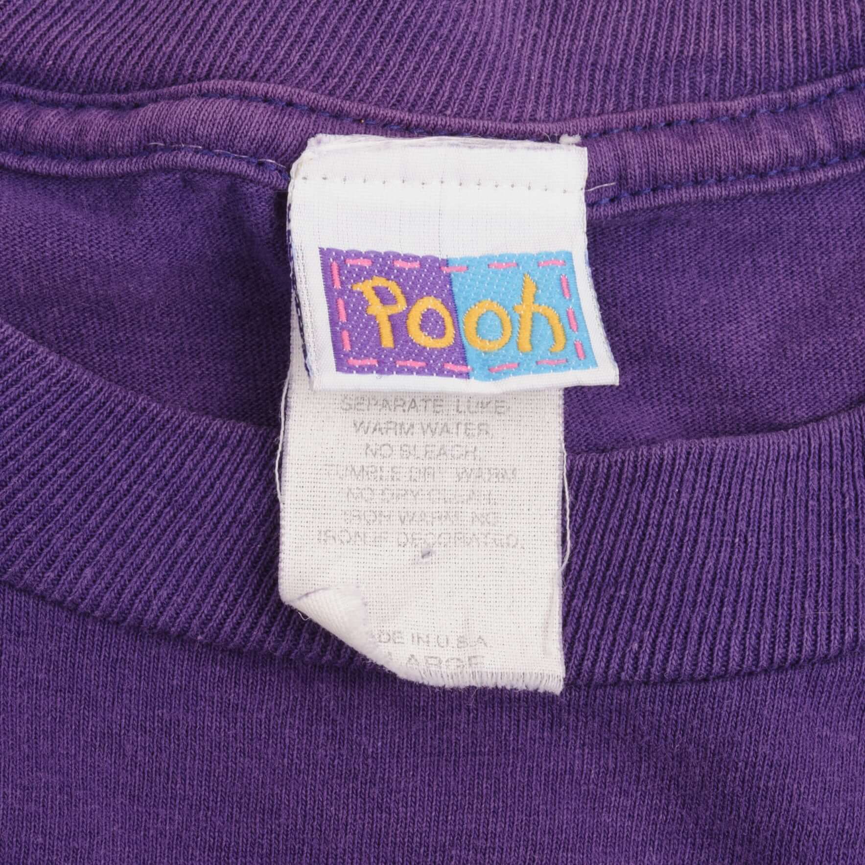 Vintage Disney Winnie The Pooh Embroidered 1990s T-Shirt - XL Size - Made in USA - Casual Wear & Disney Fan Collectible