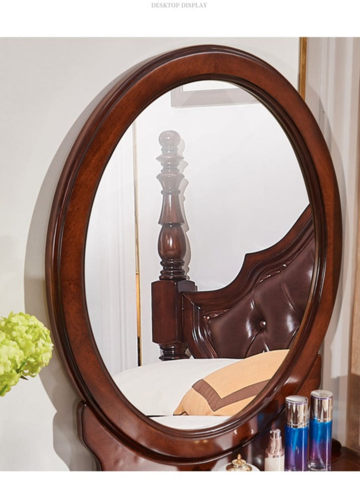 CHARLOTTE Hilton American Country Style Vanity Dressing Table with Mirror - Perfect for Bedroom Makeup & Jewelry Organization
