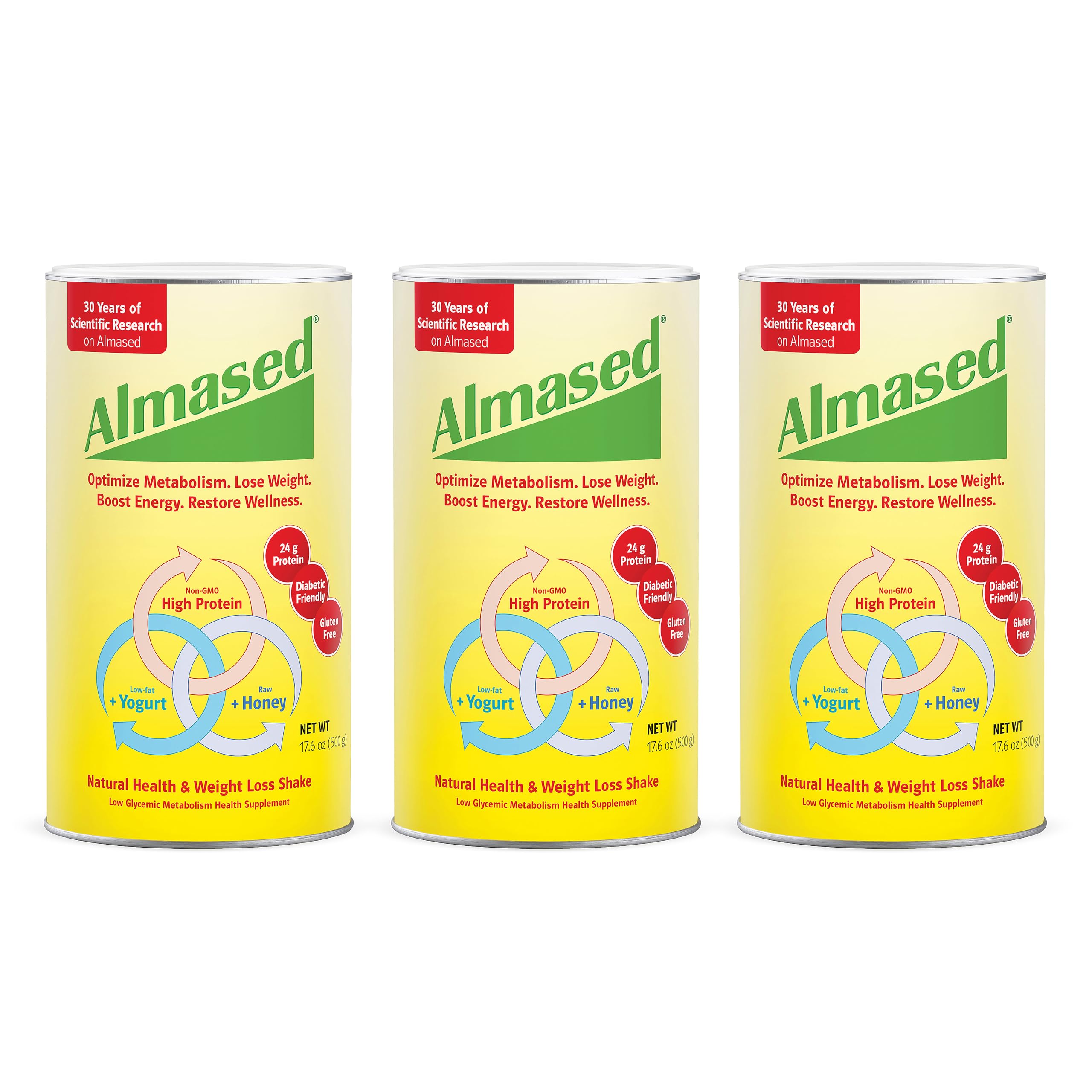 Almased Meal Replacement Shake - Low Glycemic High Plant Protein Powder for Weight Management & Nutrition Support - Original Flavor 17.6 oz - Perfect for Busy Professionals & Fitness Enthusiasts