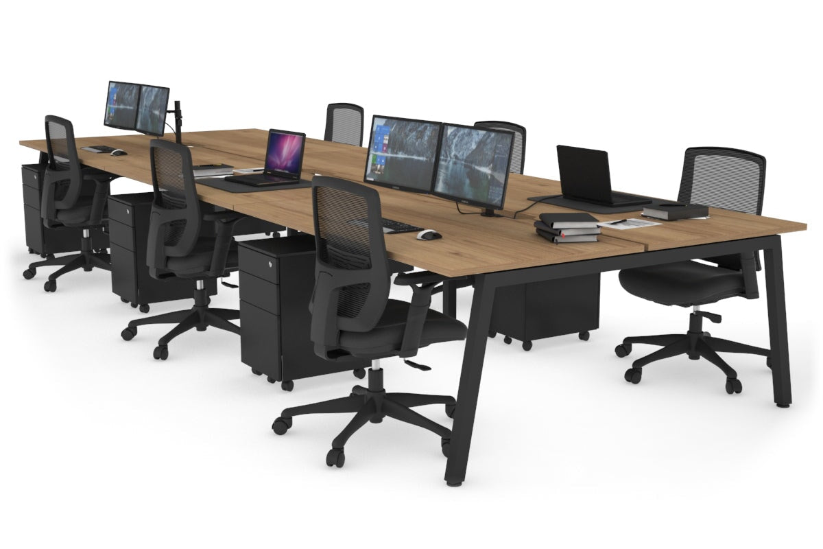 Quadro 6-Person Office Workstation Desk - 1600L x 800W with Cable Management Scallop - Perfect for Team Collaboration, Open Office Spaces & Conference Rooms