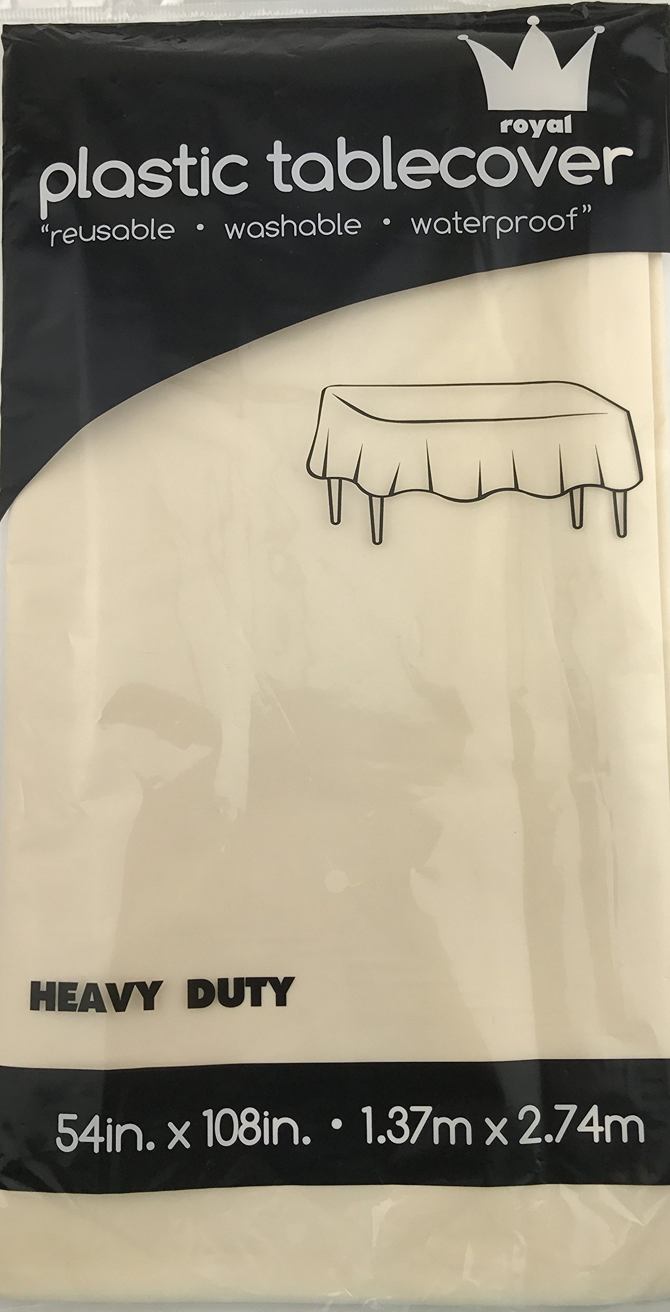 Royal 7-Pack Plastic Tablecloth Set - 3 Reusable & Disposable Rectangular Table Covers 54