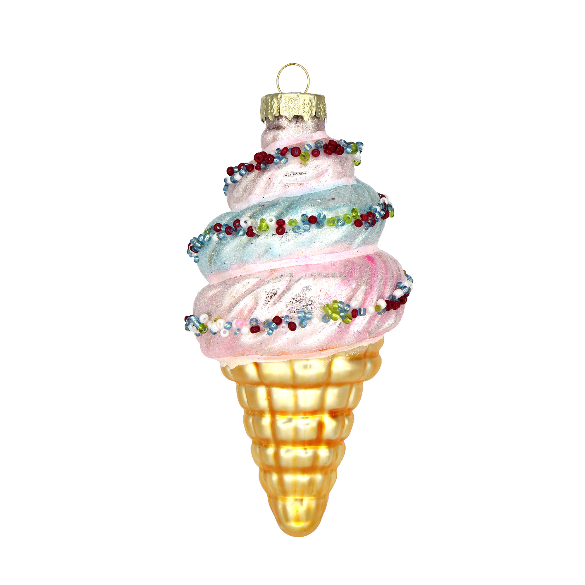 Christmas Ice Cream Cone Ornament - Festive Holiday Decor for Tree, Home, and Party - Perfect for DIY Crafts and Gift Giving