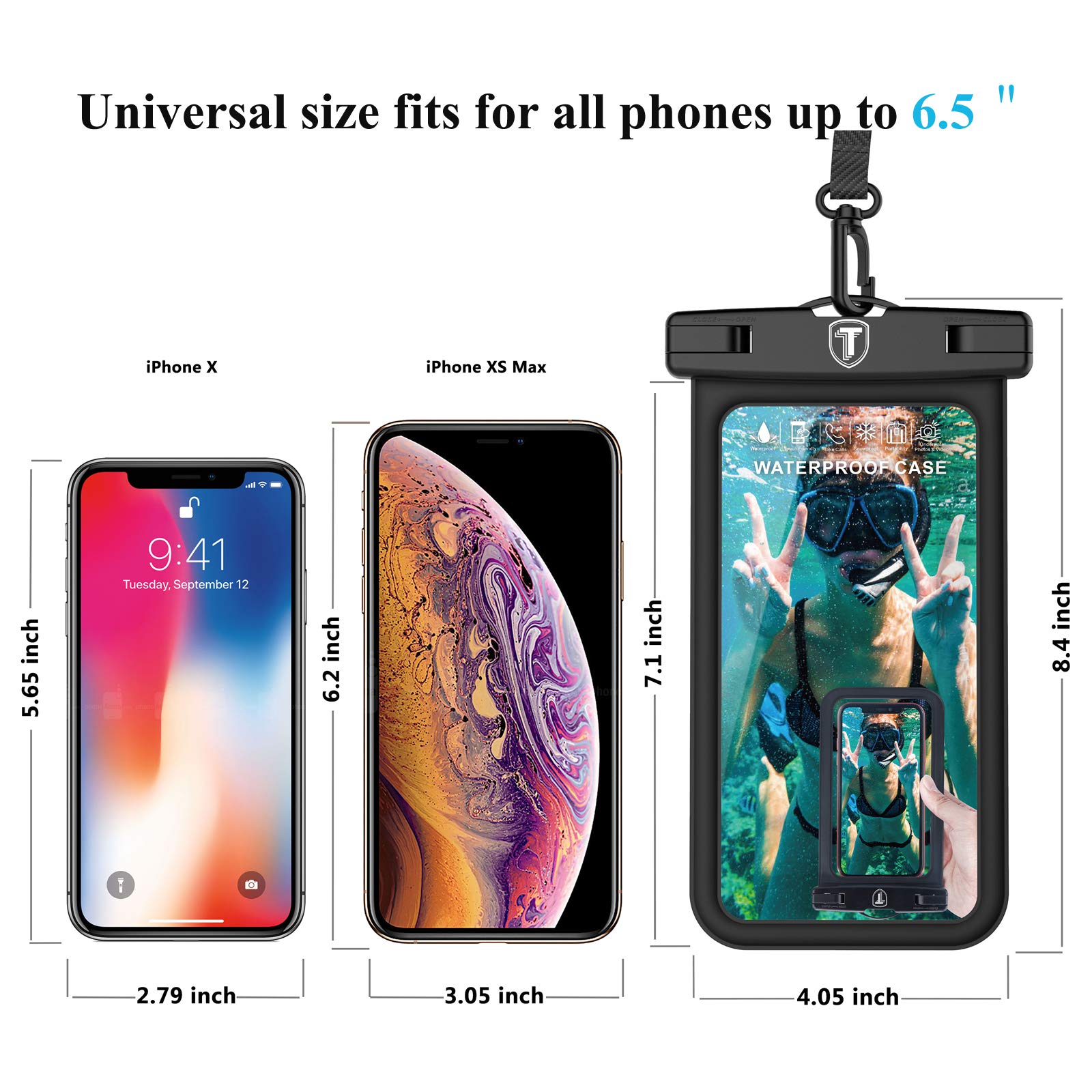 Waterproof Phone Pouch Floating Case - Universal Dry Bag for iPhone 16/15 Pro Max/14/13/12/11/Xr/X & Samsung Galaxy S25/S24/S23/S22/S21+/S20/S10/S9/Note 20/A12-A16/A35 - Perfect for Swimming, Beach, Kayaking & Outdoor Activities