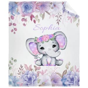 Custom Elephant Purple Floral1