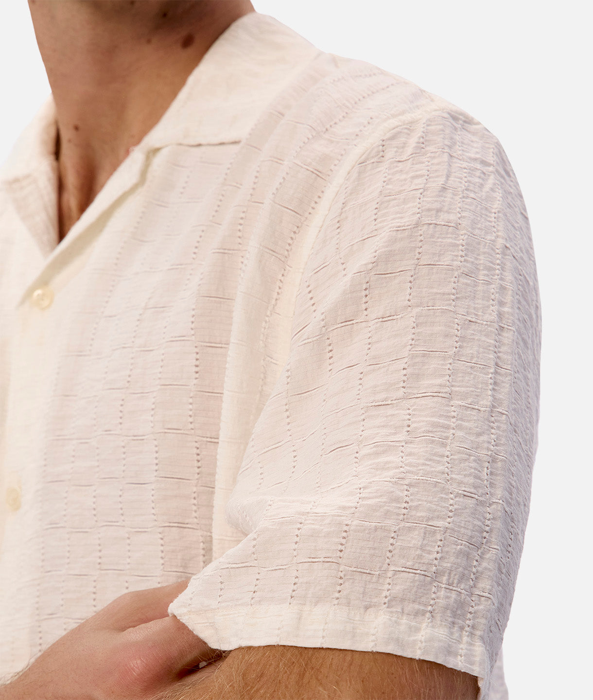 Ortigia Short Sleeve Shirt for Men - Light Oat Color Casual Button Down Shirt | Perfect for Summer Outfits, Office Wear & Beach Vacation Style