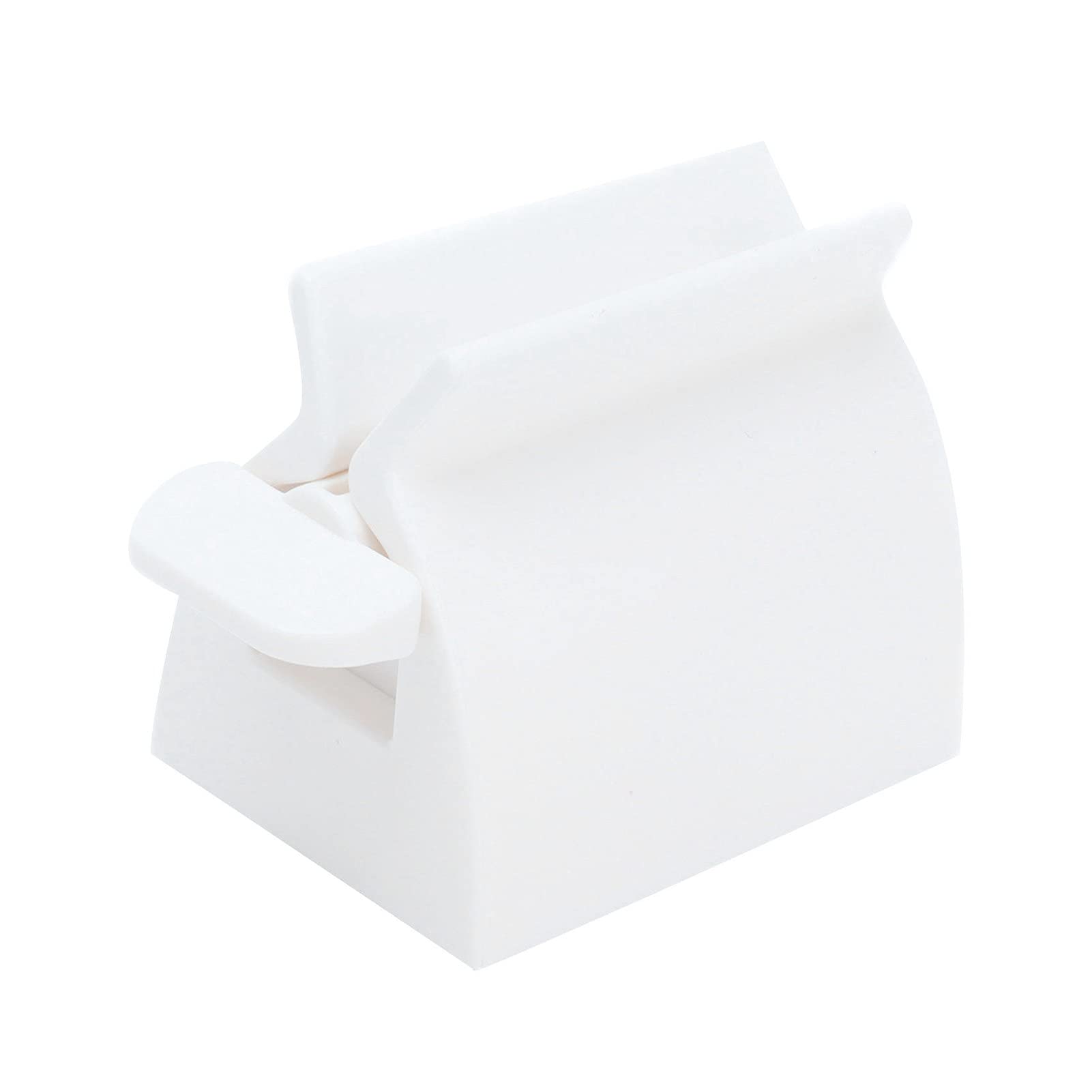 Cyrank Rolling Toothpaste Tube Squeezer & Holder - Space-Saving Bathroom Organizer, Toothpaste Dispenser Stand for Countertop, Travel (White) - Perfect for Home, RV & Camping Use
