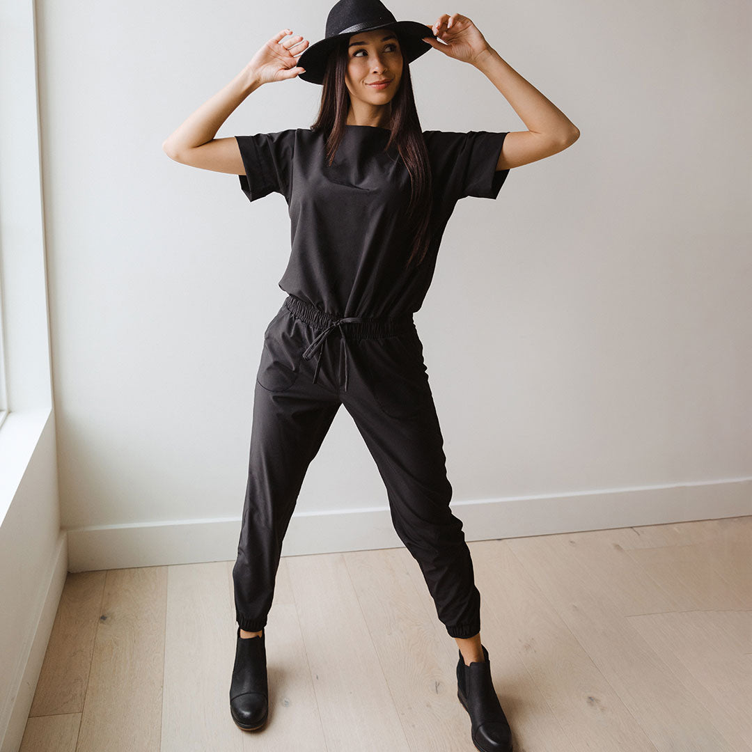 Women's Stylish Everyday Jumpsuit - Comfortable Black Romper for Casual Wear | Perfect for Work, Travel & Weekend Outings