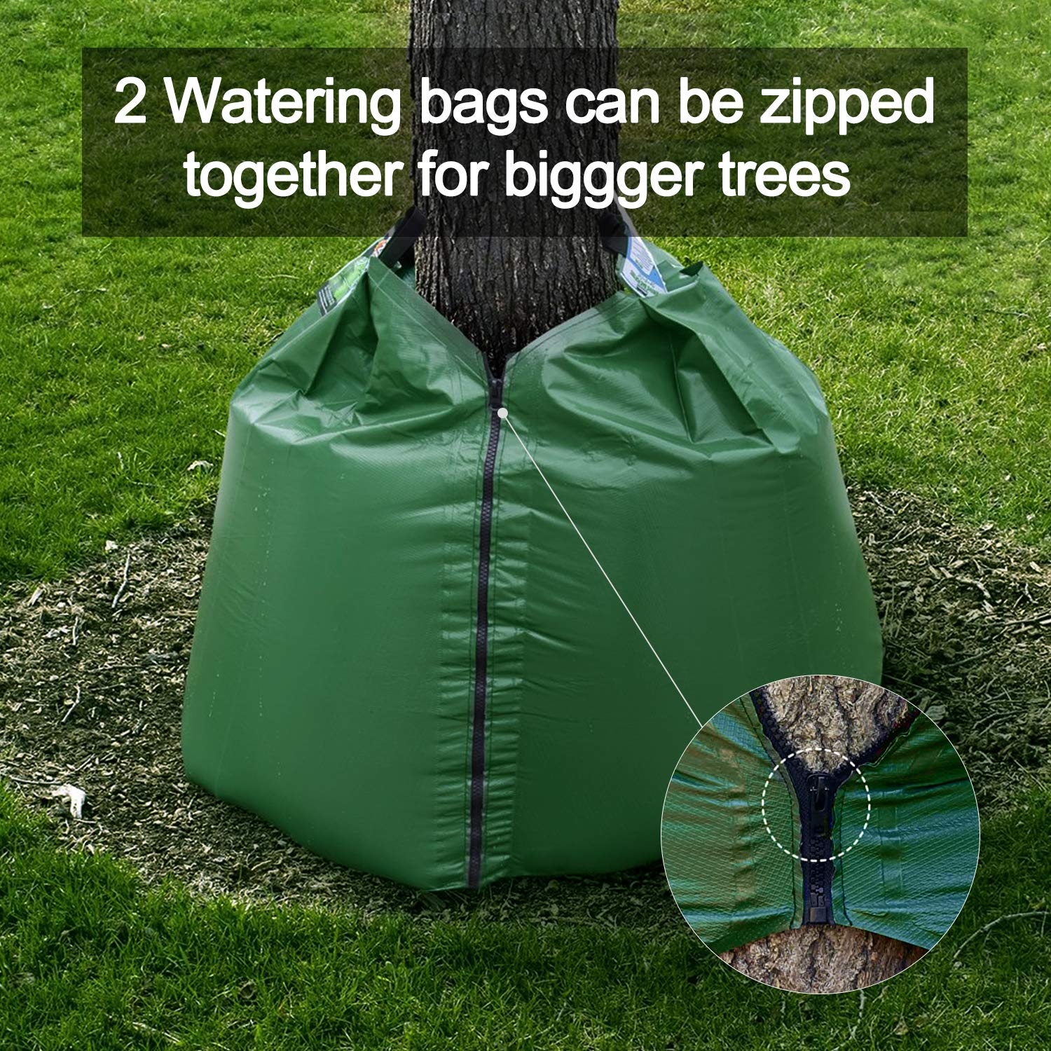 12 Pack 20 Gallon Tree Watering Bags - Reusable Heavy Duty Slow Release Drip Irrigation System for Trees | Premium PVC Plant Watering Bags for Garden, Landscape & Drought Protection