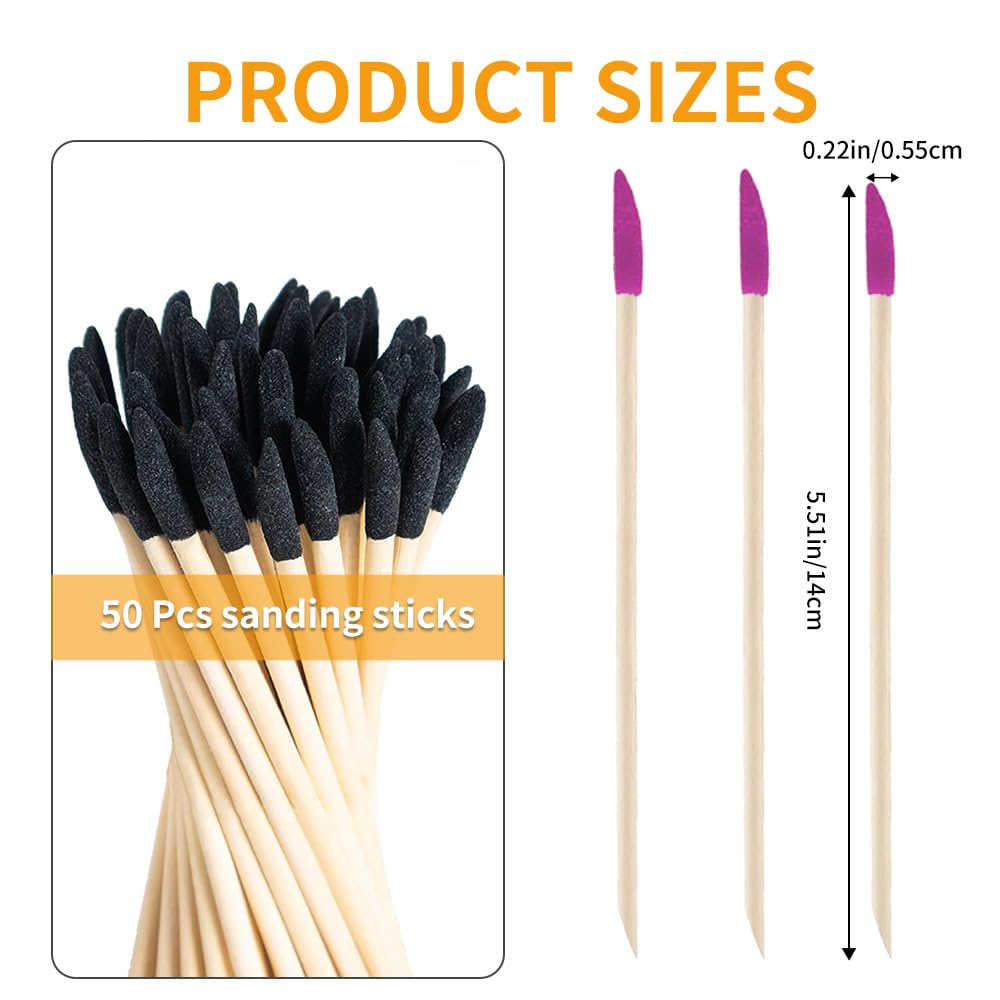 50 PCS 280 Grit Purple Sanding Sticks - Fine Wood Sandpaper Sticks for Tight Spaces & Small Woodworking Projects - Perfect for Plastic Models, DIY Crafts & Home Repair - Wood Sander Tools Assortment for Smooth Finishing
