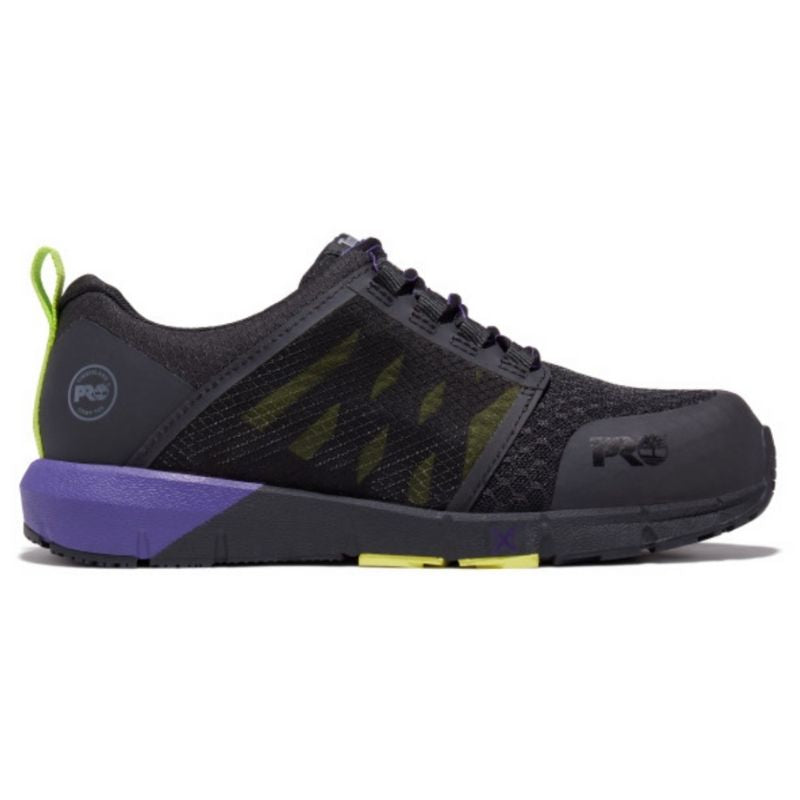 Timberland PRO Radius Women's Athletic Composite Toe Work Shoes - Lightweight Safety Shoes for Women, Non-Slip Work Boots with Steel Toe Protection (Black/Purple) - Perfect for Construction, Warehouse & Industrial Work