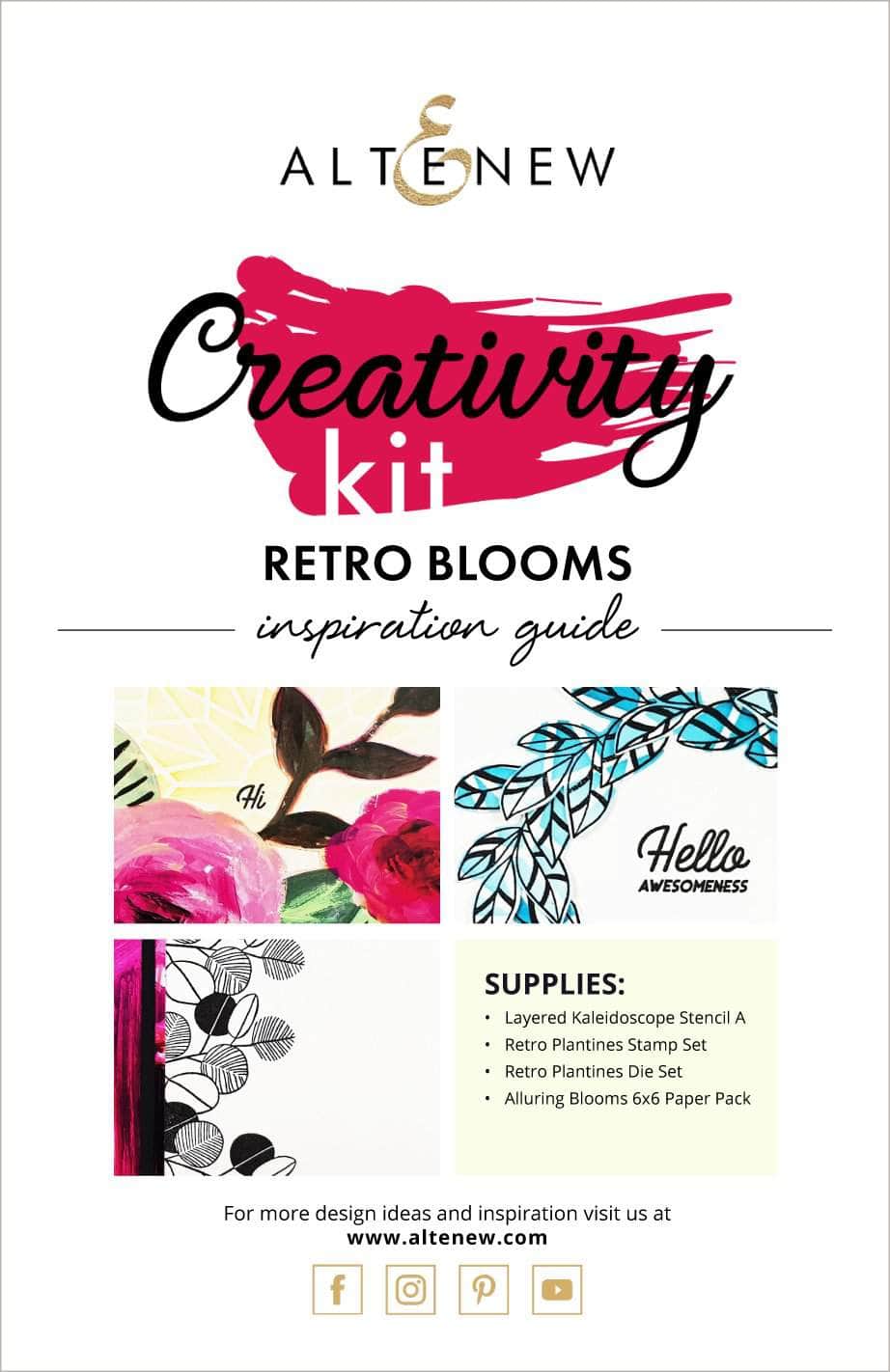 Retro Blooms Creativity Kit - DIY Floral Art Inspiration Guide for Home Decor & Gift Making