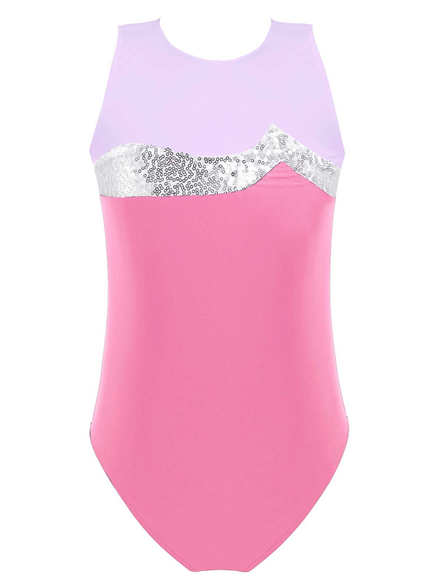 Girls Sleeveless Gymnastics Leotard - Ballet Dance Outfit with Pattern Print - Athletic One-Piece Bodysuit for Gymnastics, Ballet & Dance Performance - Perfect for Recitals, Competitions & Practice
