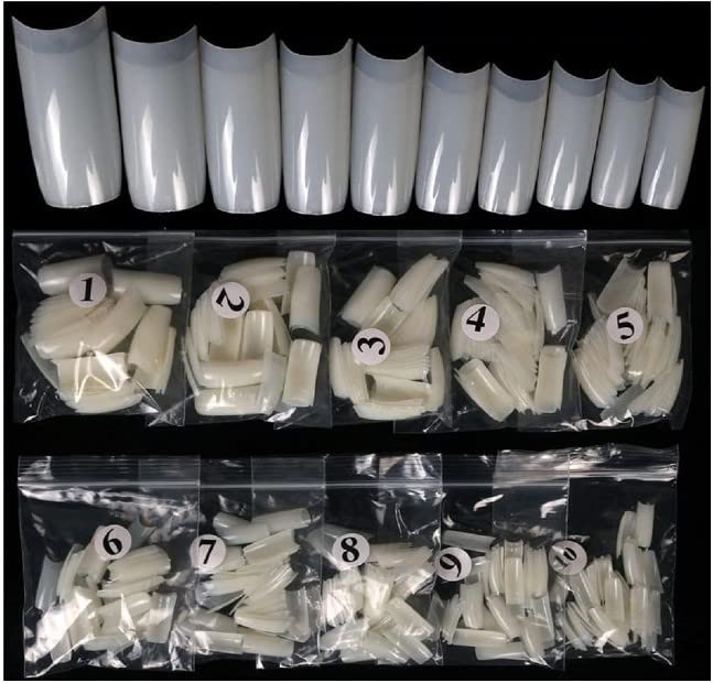 Professional 500pcs Natural French Acrylic False Nails - Easy Form Artificial Nail Tips for Nail Art Decoration | Perfect for Salon, Home Manicure & Special Occasions