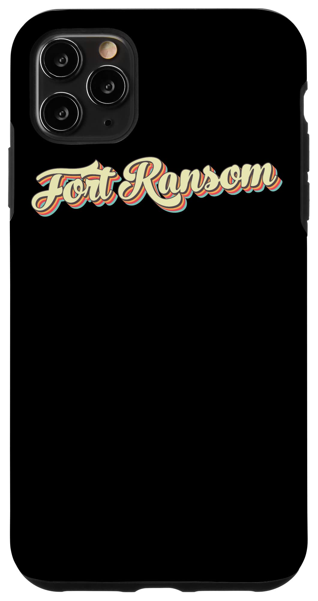 iPhone 11 Pro Max Case - Vintage Retro Art Baseball Font Design - Fort Ransom T-Shirt Inspired Phone Cover - Perfect for Casual Use, Travel & Everyday Protection