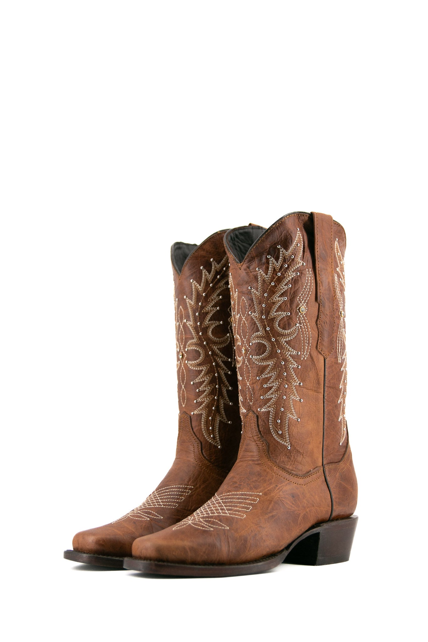 Paulina Frontier Cowgirl Boots for Women - Western Ankle Boots with Leather & Stitching Details - Perfect for Rodeo, Country Dancing & Outdoor Adventures