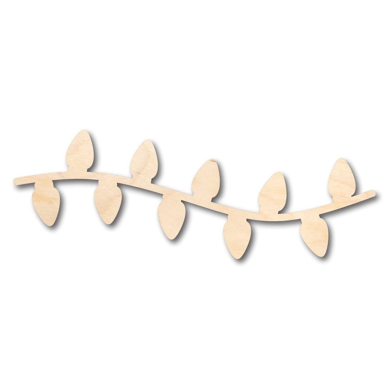 DIY Unfinished Wood String of Lights Shape Christmas Craft - 46