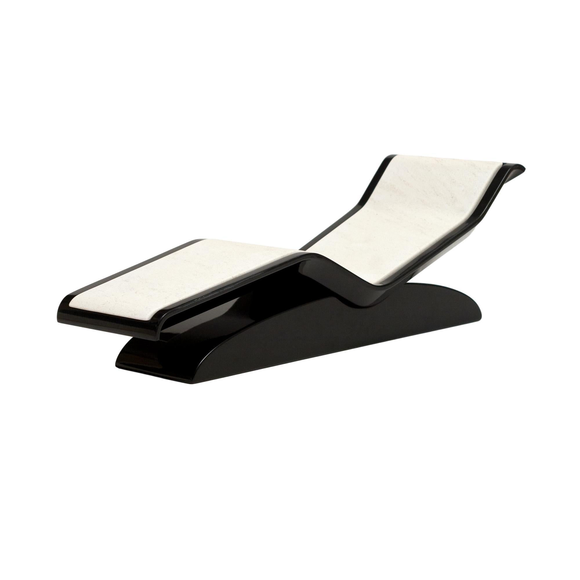 Fabio Alemanno Diva Moderno Infrared Heated Lounger in Ivoire Beige Limestone - Luxury Home Spa Chair for Relaxation & Pain Relief