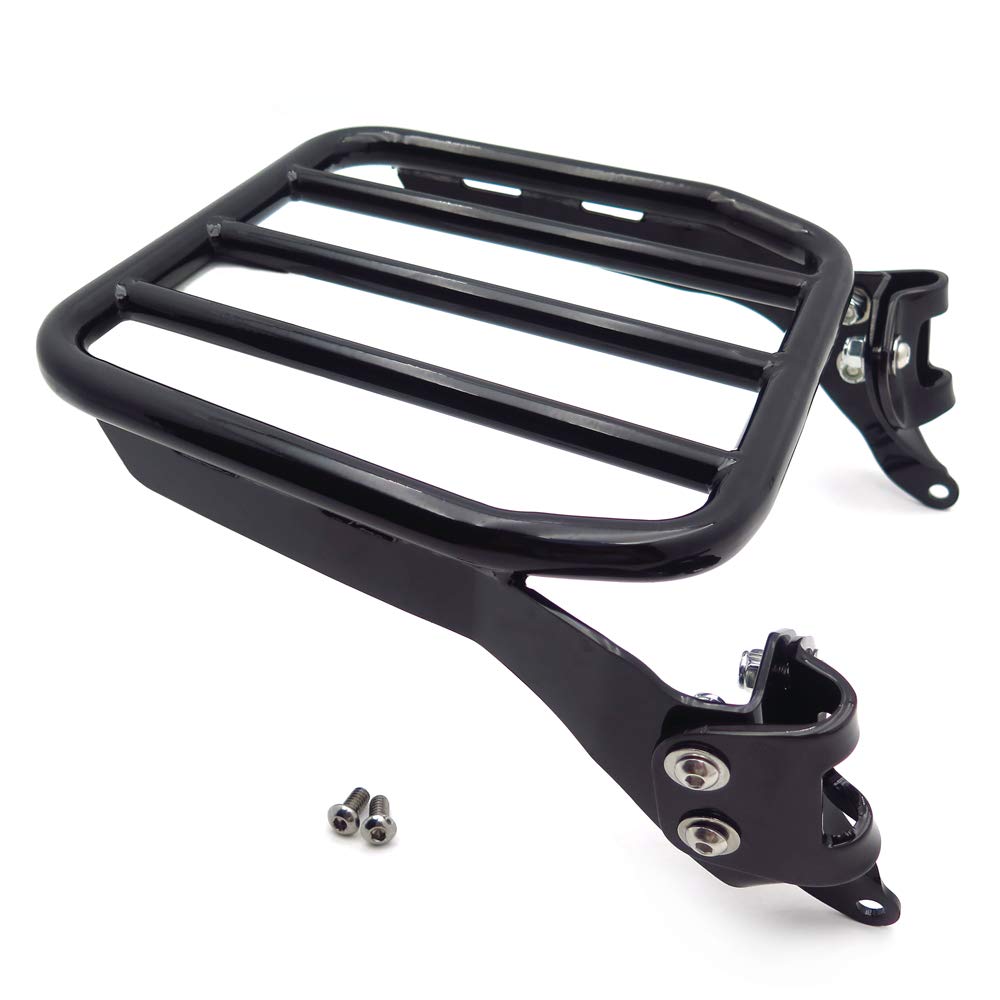 HTTMT US-TGHD-BR-R007-BK Sport Luggage Rack for Holdfast Sissy Bar Upright - Black - Compatible with 2018 & Later FLDE, FLHC, FLHCS, FLSL, FXBB Models - Perfect for Motorcycle Travel & Storage Accessories