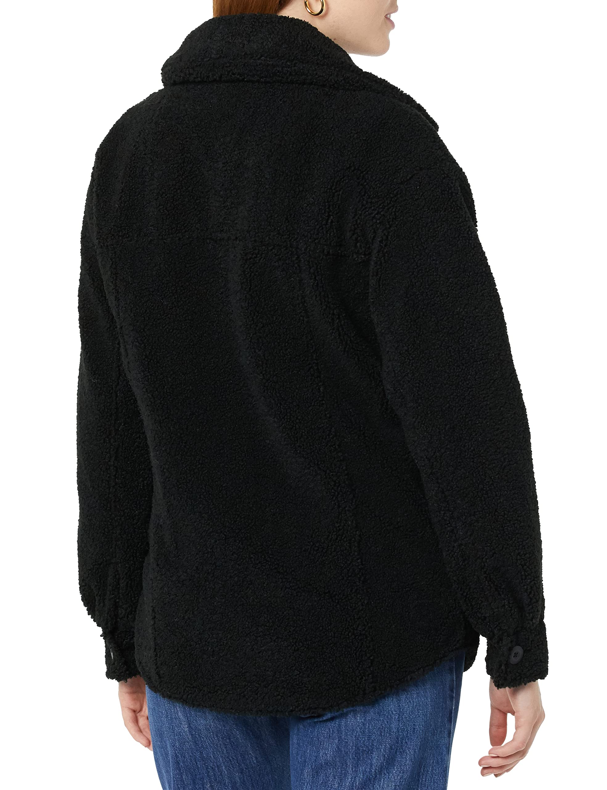Amazon Essentials Women's Oversized Teddy Sherpa Shirt Jacket - Cozy Fleece Lined Button Up Top for Winter (Previously Goodthreads) | Perfect for Casual Outings, Lounging at Home & Cold Weather Layering