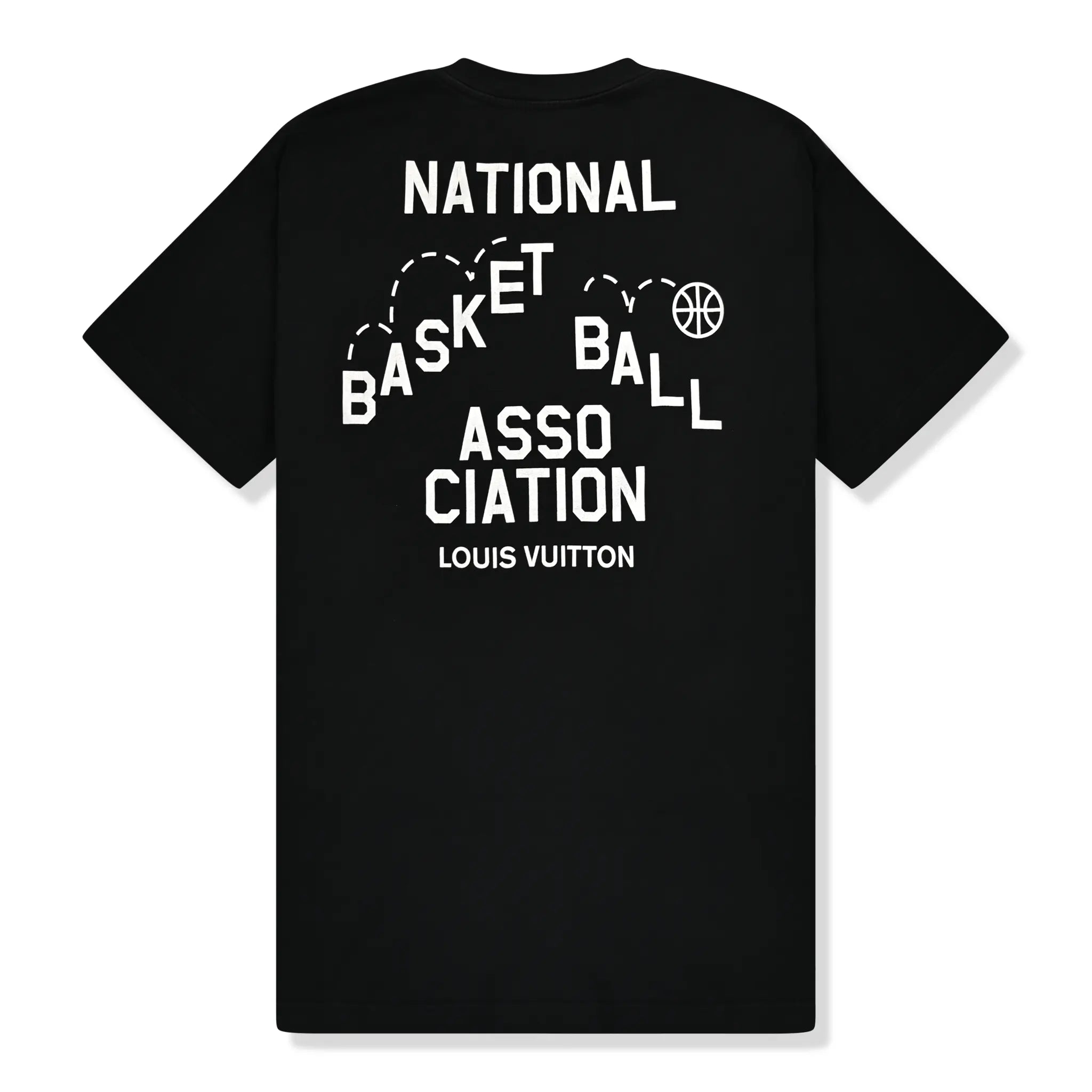 Louis Vuitton x NBA Official Collaboration Black Cotton T-Shirt for Men - Stylish Streetwear & Basketball Fan Fashion Gift