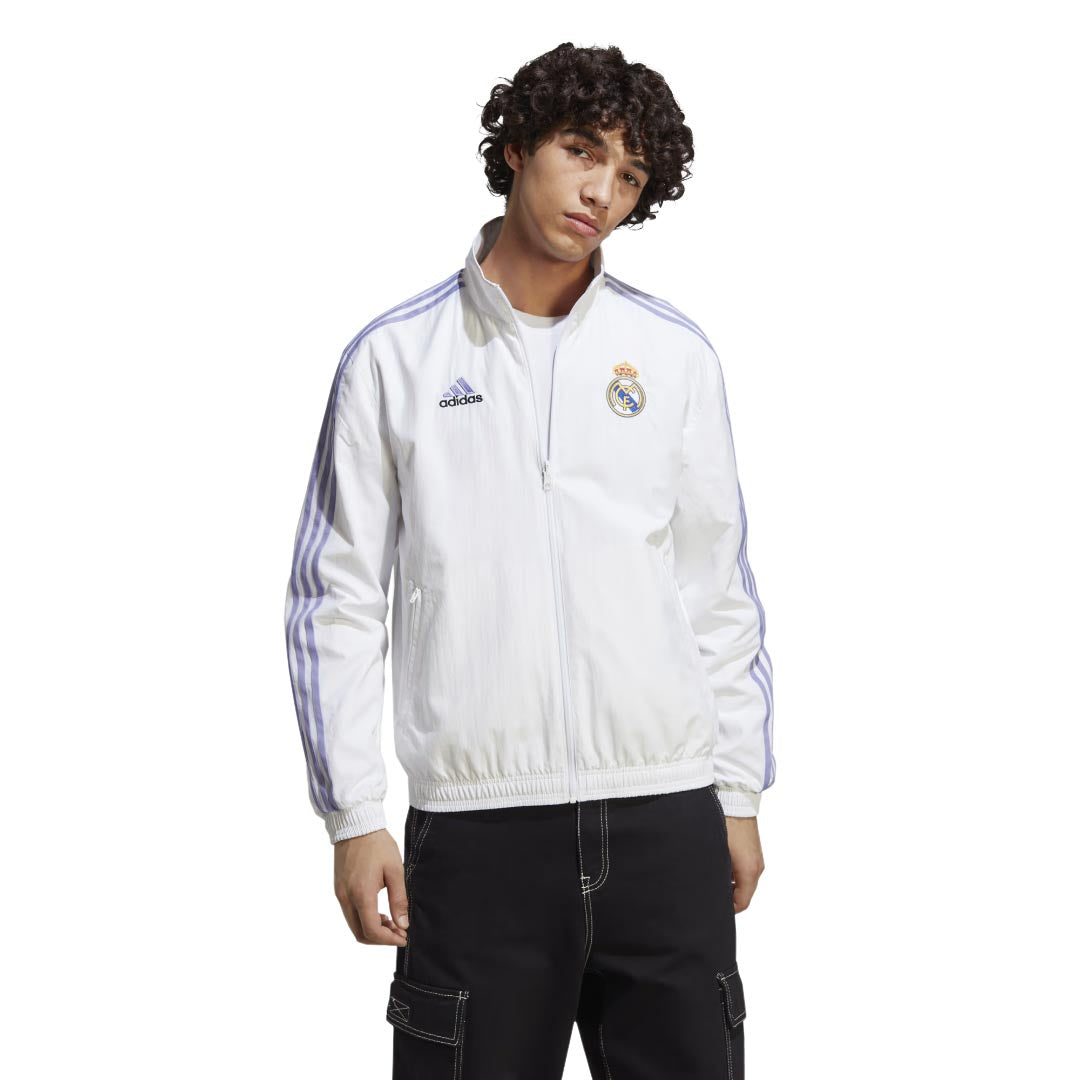 adidas Men's Real Madrid Anthem Reversible Jacket - Official Football Jersey for Training & Match Days (HT6458) | Perfect for Soccer Fans & Streetwear Fashion