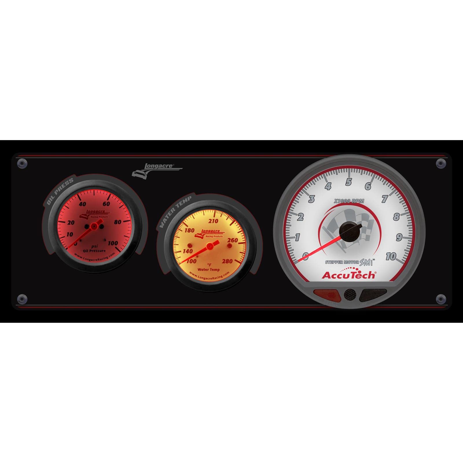 Longacre 52-46906 Sportsman Elite 2 Gauge Panel - High Performance Tachometer, Oil & Water Temperature Gauge Set for Racing & Automotive Enthusiasts - Perfect for Track Days, Drag Racing & Performance Tuning