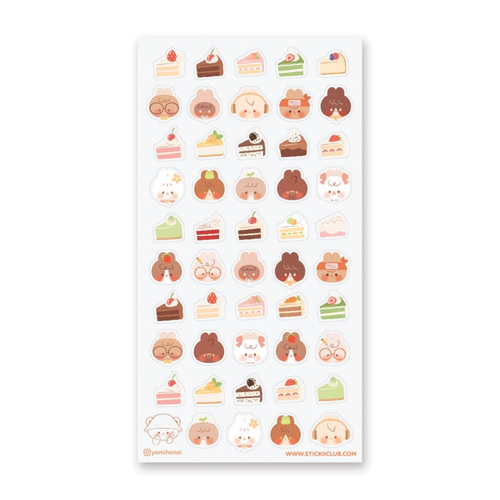 Buns & Cake Sticker Sheet - Decorative Baking Stickers for Cupcakes, Pastries, and Desserts - Perfect for Party Decorations, DIY Crafts, and Gift Wrapping