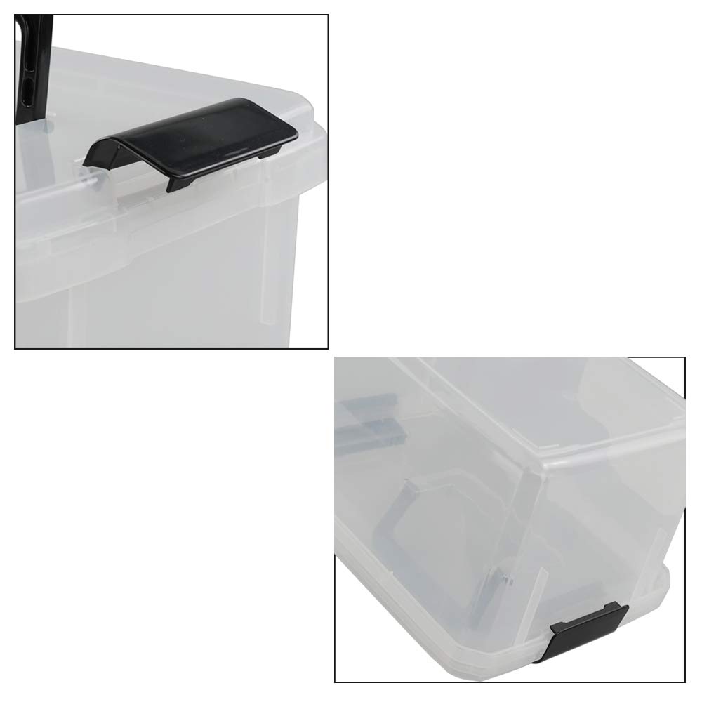 4.5L Clear Plastic Storage Box with Latch - 4-Pack Set for Home Organization, Kitchen Pantry, Office Supplies & Craft Storage