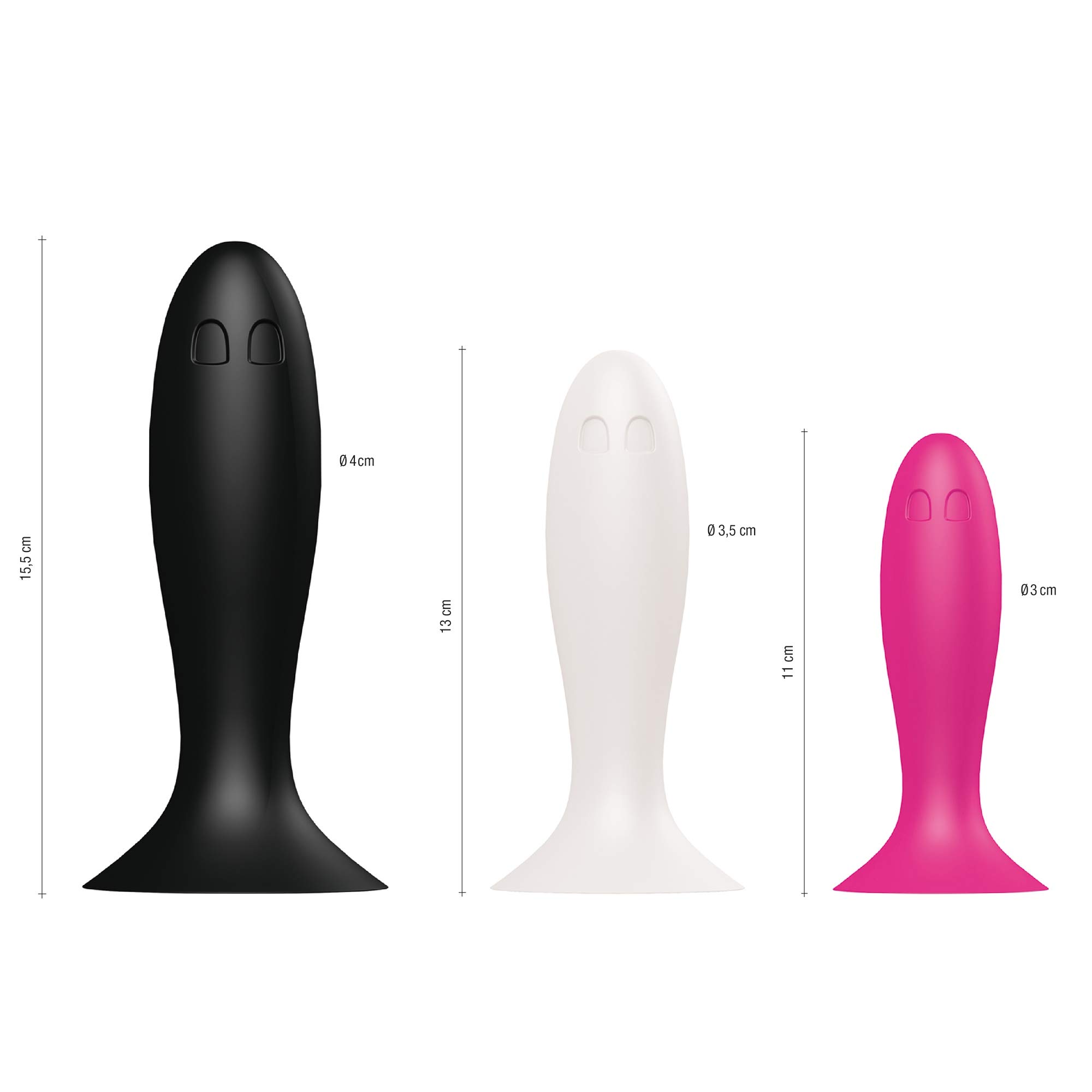 Premium Godebuster Noir Large Black Silicone Butt Plug - Comfortable & Safe Anal Toy for Beginners & Advanced Users - Perfect for Solo Play, Couples & BDSM Scenes