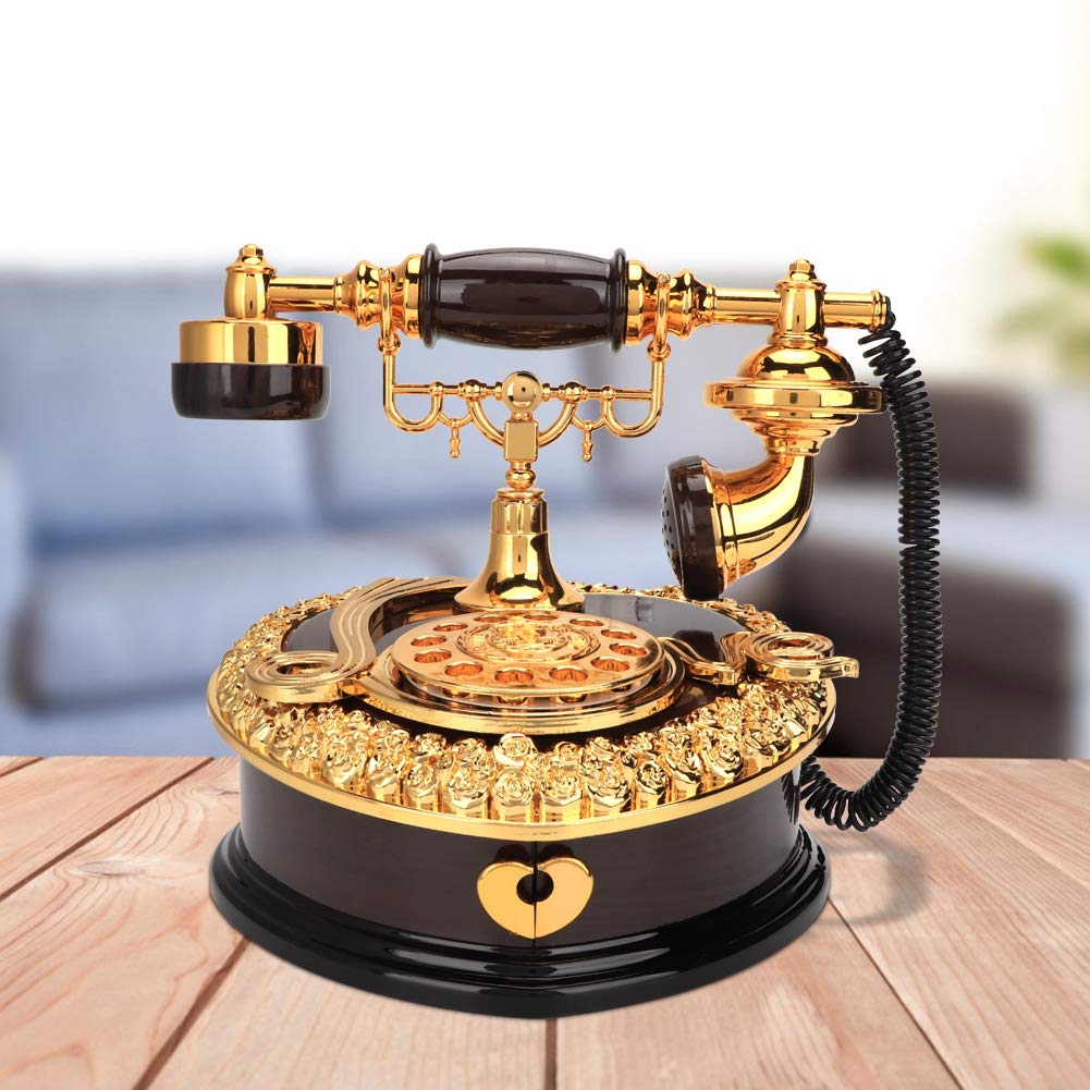 Vintage Retro Telephone Music Box - Perfect Birthday Gift, Christmas Present & Wedding Souvenir for Home Decor and Special Occasions