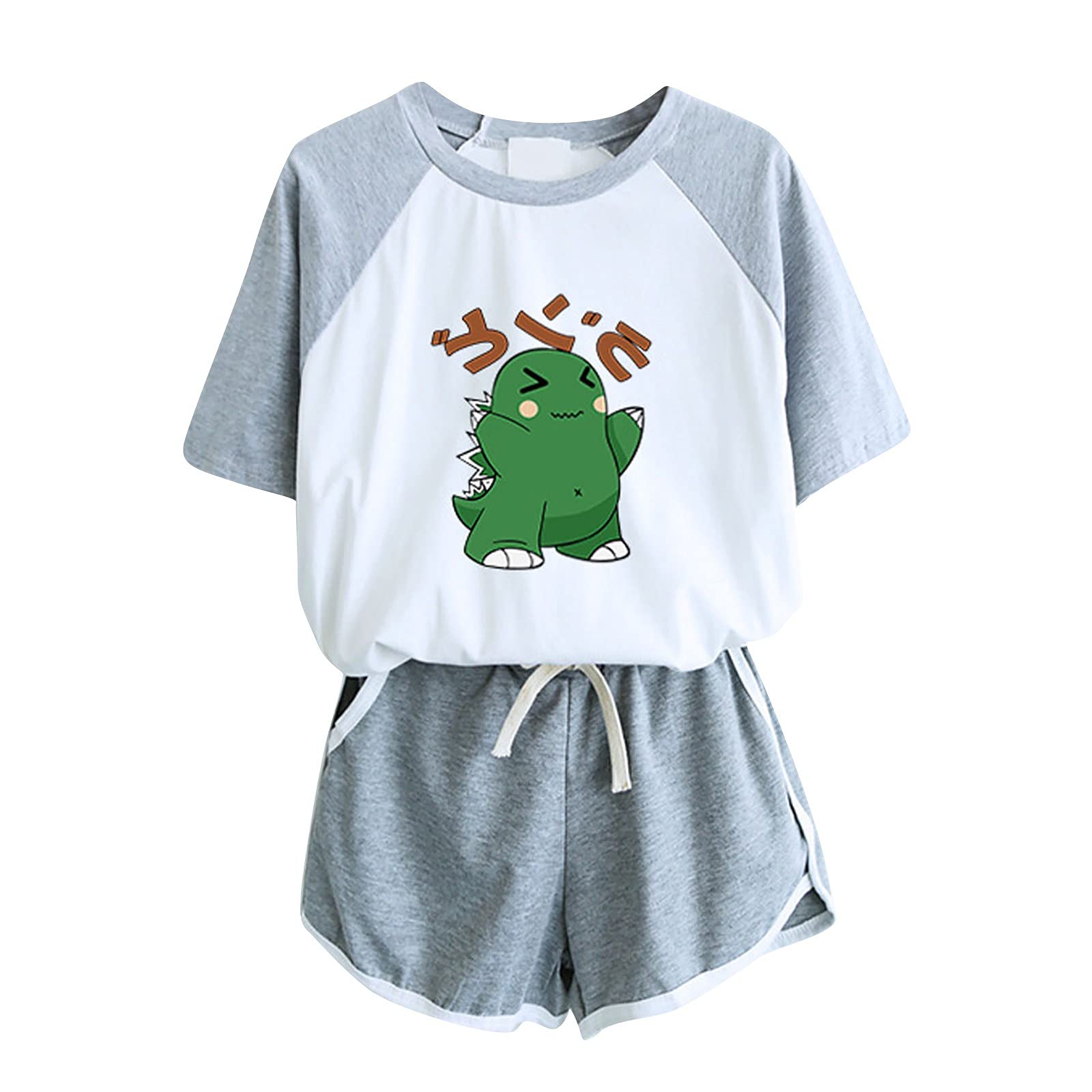Efitty Women's Summer Two Piece Outfits - Short Sleeve Crewneck Lounge Set with Shorts, Comfortable Loungewear Sweatsuit for Home, Travel & Casual Wear