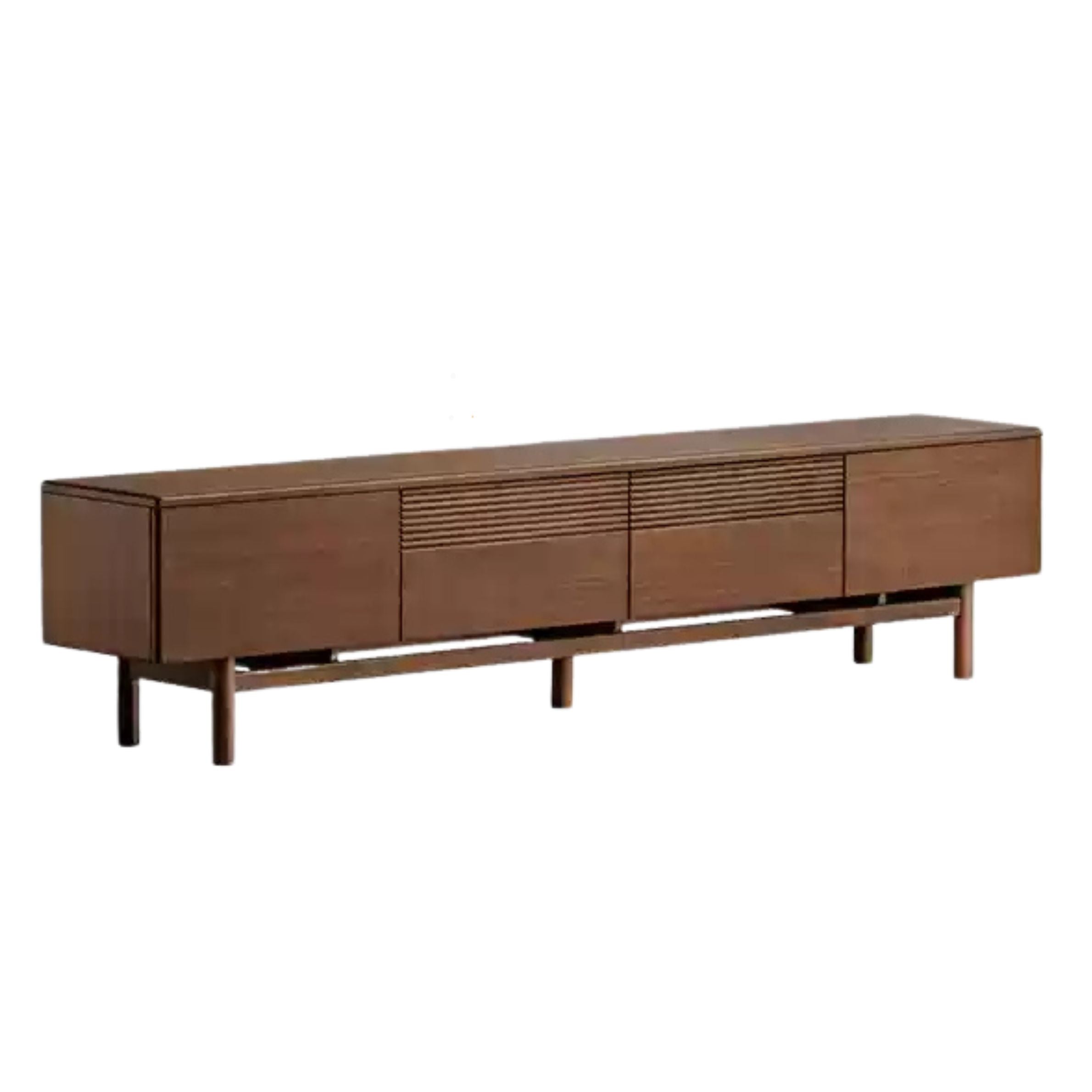 Premium Black Walnut & Oak Solid Wood TV Stand - Modern Entertainment Center with Storage for Living Room, Bedroom, or Home Theater
