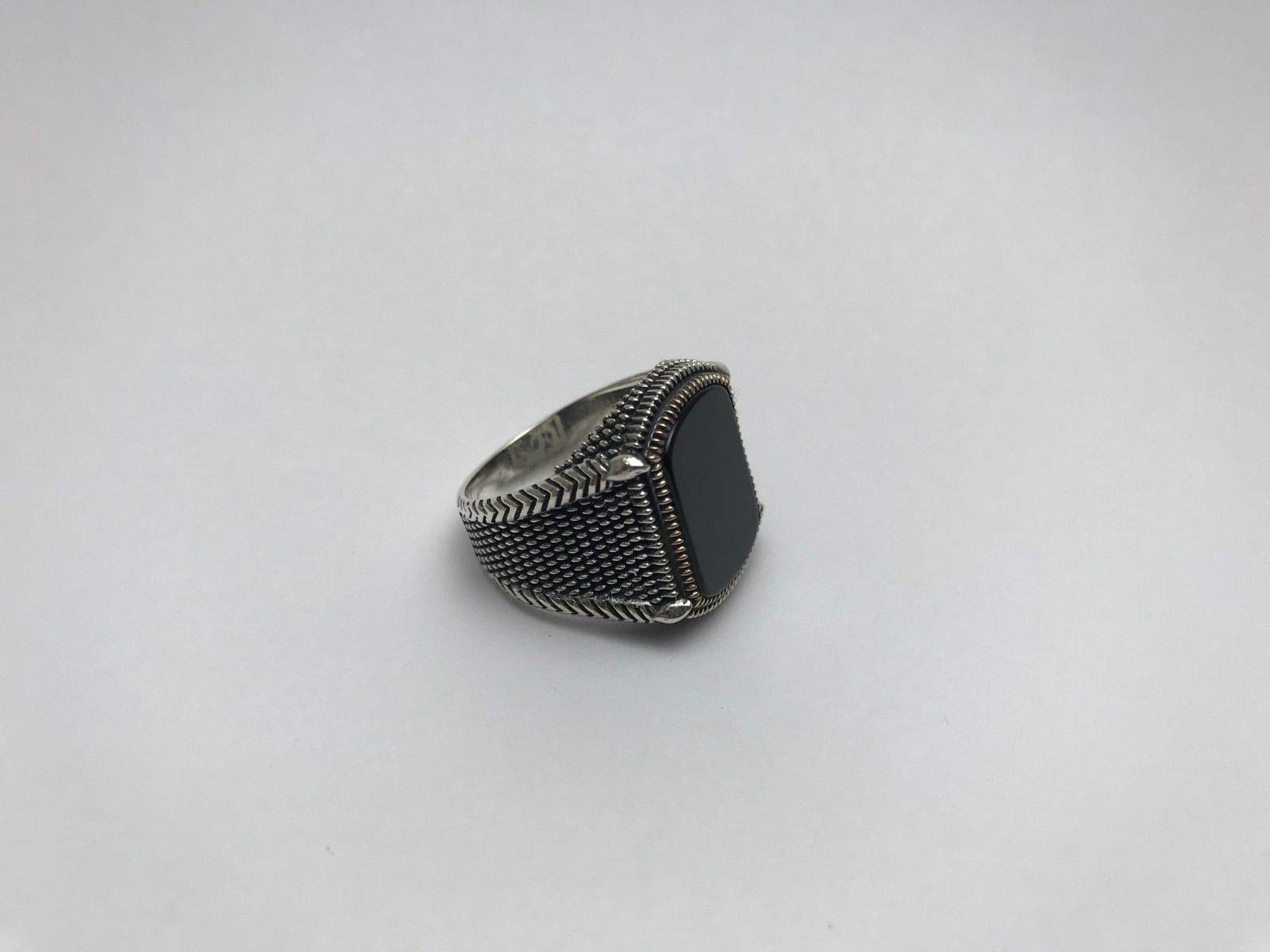 925K Sterling Silver Men's Onyx Claw Ring - Turkish Ottoman Jewelry for Men - Perfect for Gifts, Weddings & Gothic Fashion